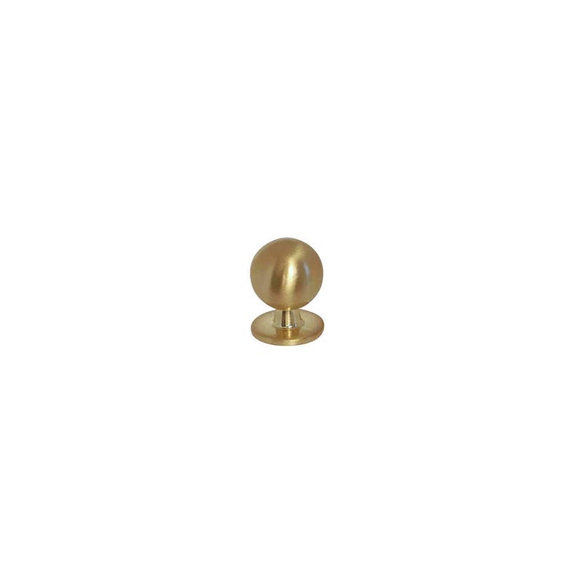 Bouton de meuble rond New, laiton doré brossé, Diam.25 mm