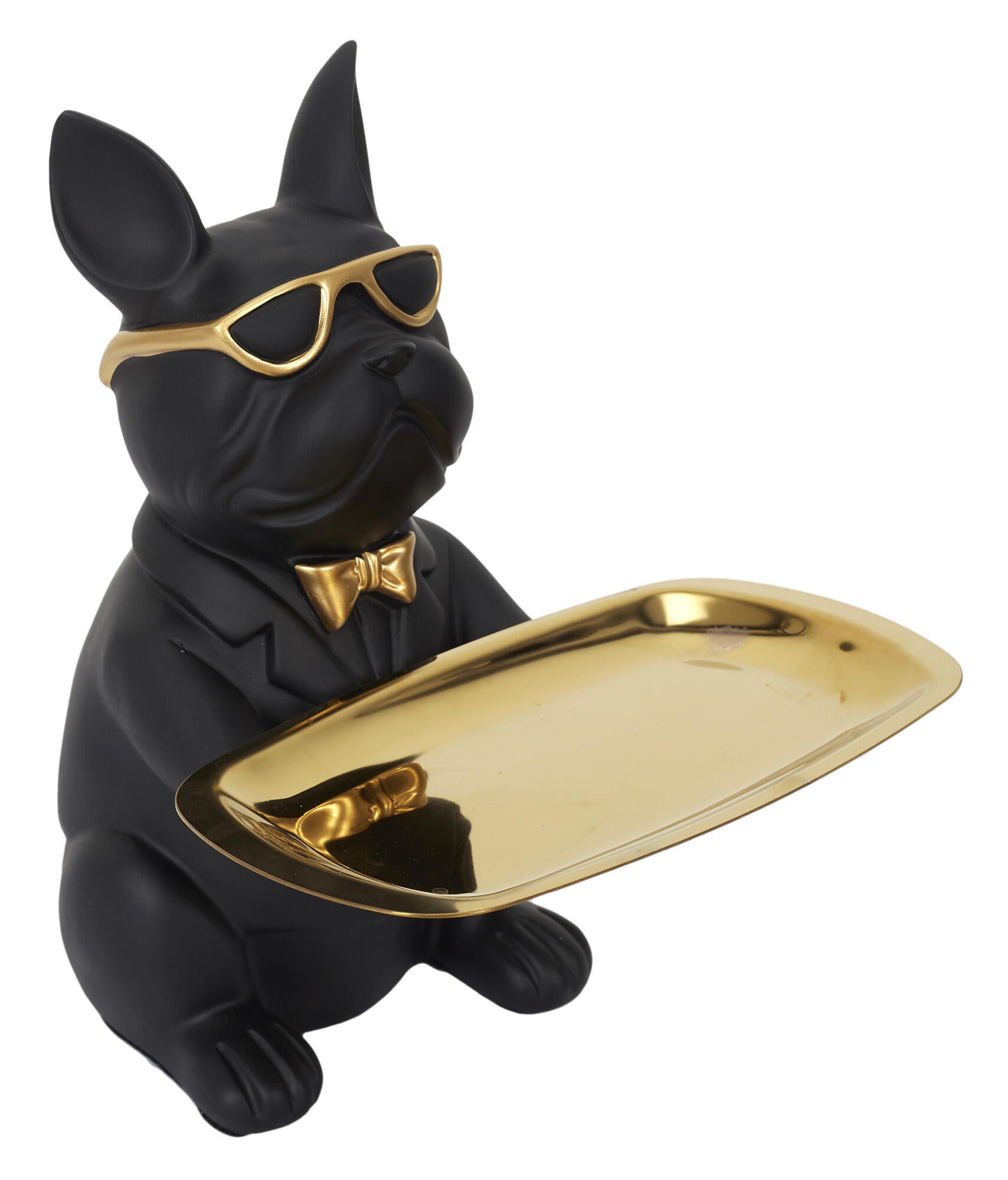 Escultura bulldog negro 19x20 cm para decorar