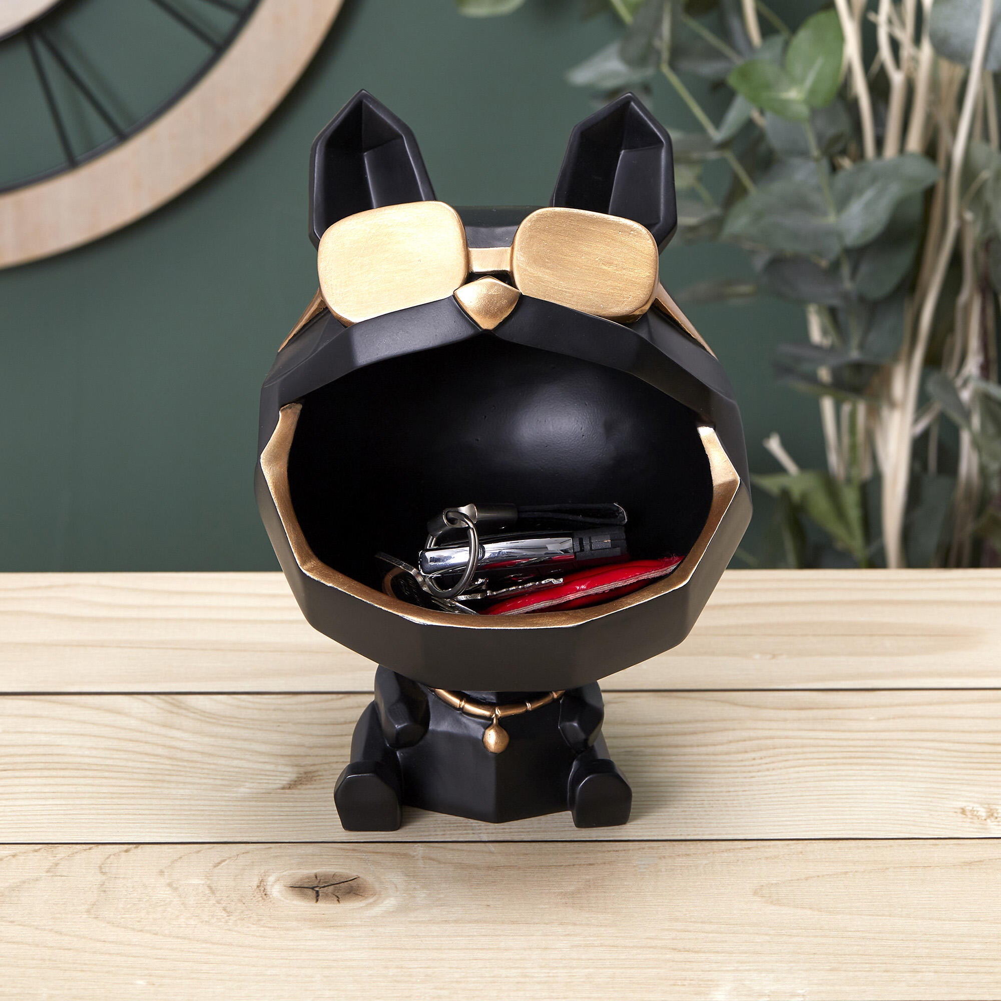 Escultura perro negro 17x23,5 cm para decorar