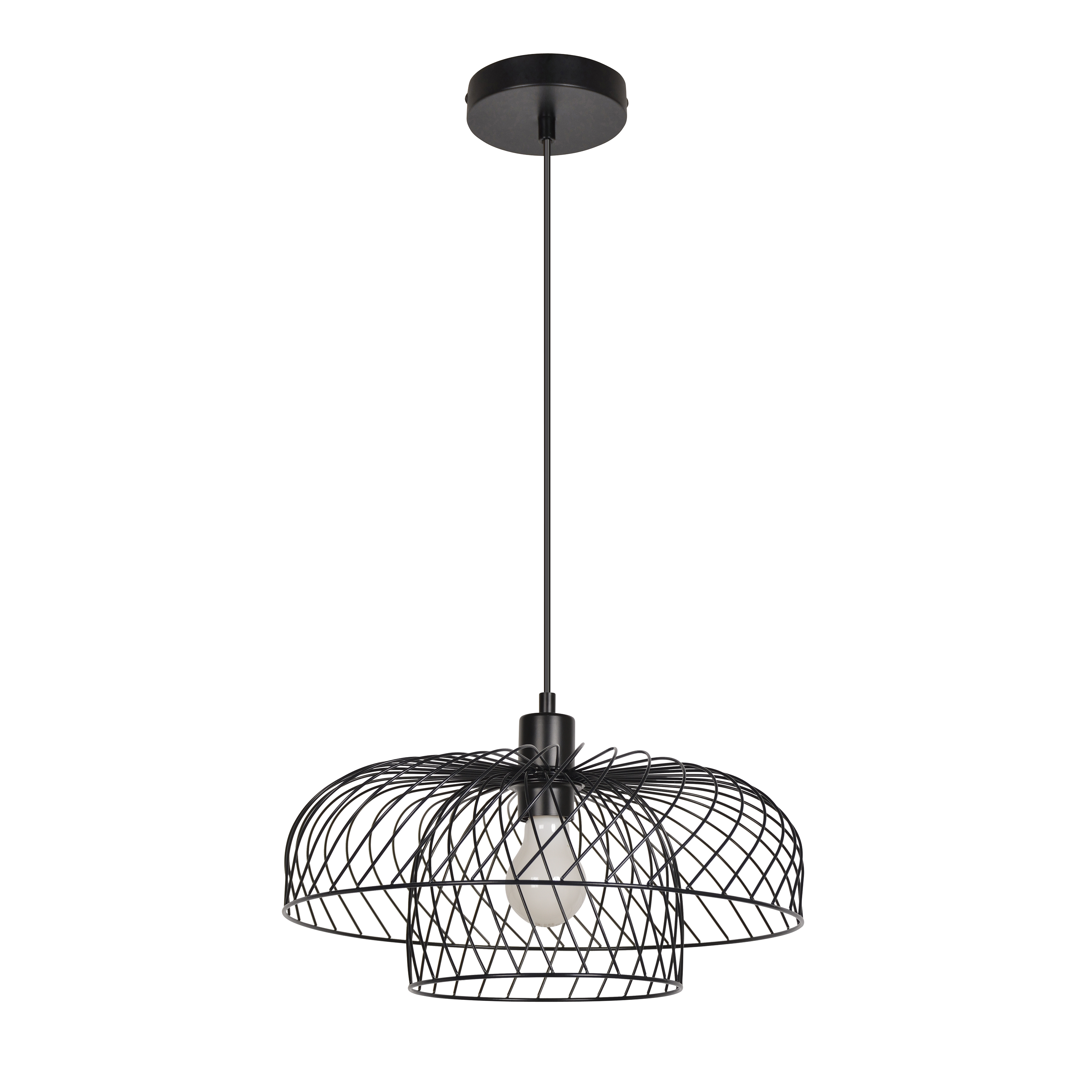 Lampa wiszaca elodia czarna e27 inspire 93040949