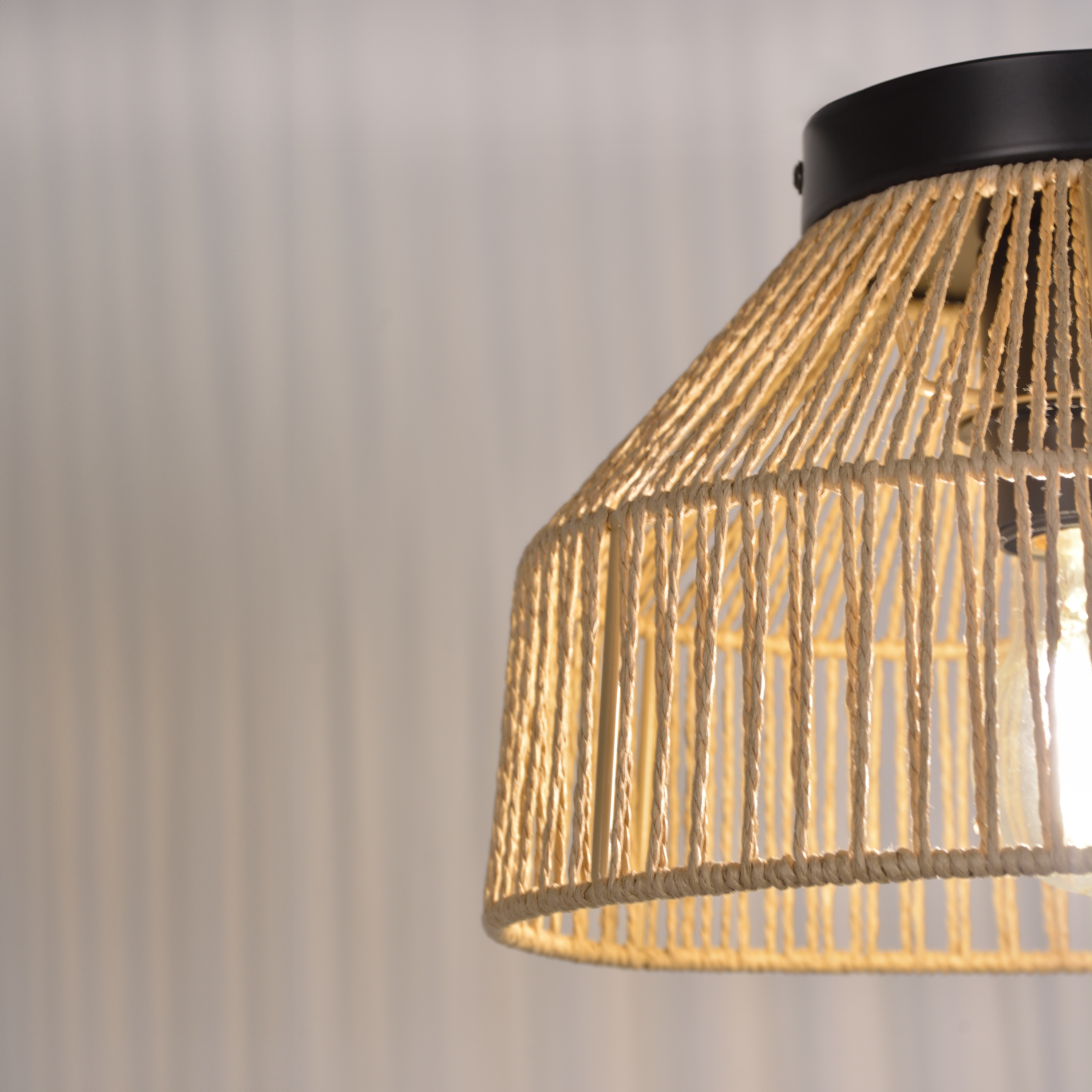 Plafonnier E27, corde, beige Mikona D.28 cm INSPIRE - 7