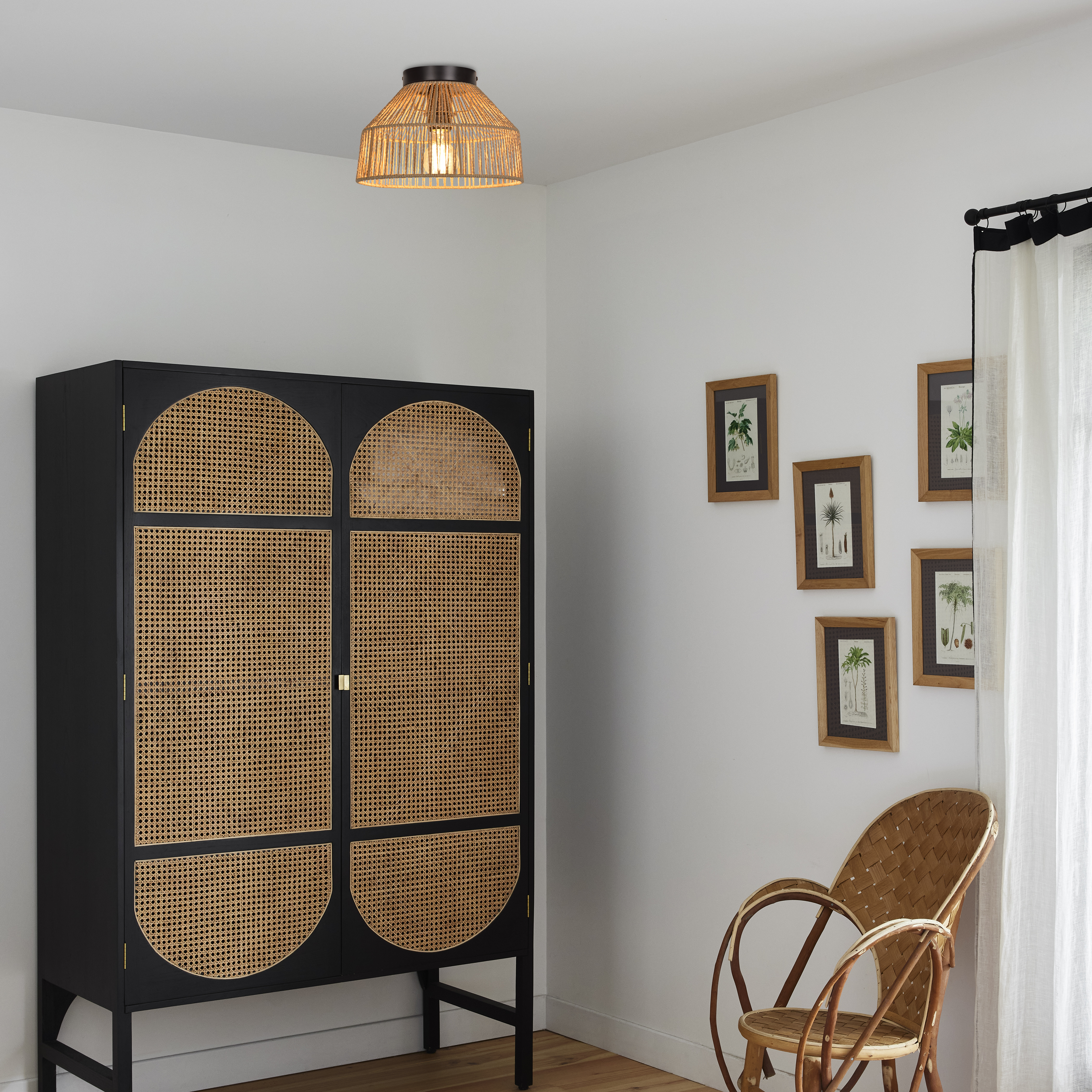 Plafonnier E27, corde, beige Mikona D.28 cm INSPIRE - 5