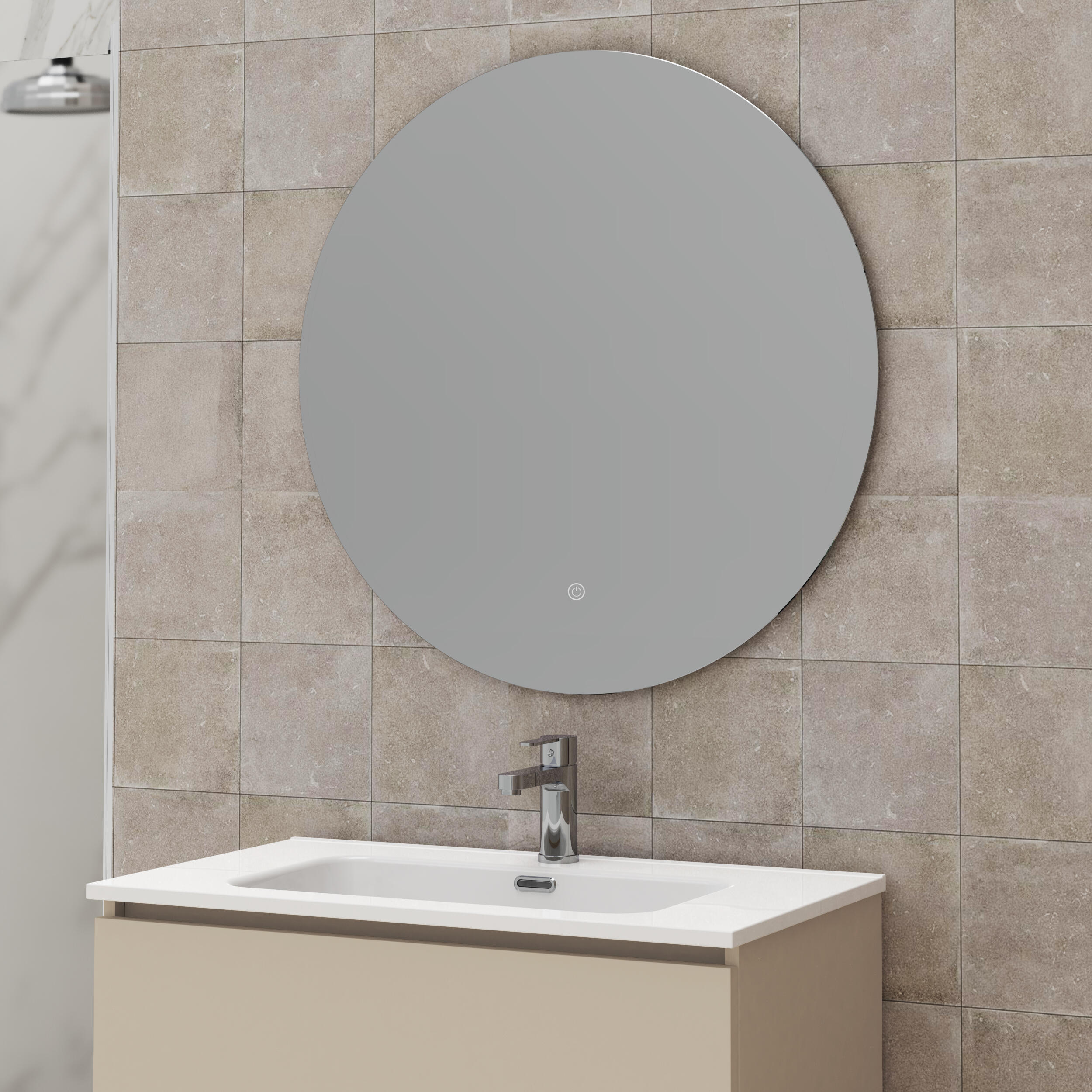Espejo de baño con luz LED  Retroiluminado  con antivaho, táctil,  80x80 cm - 4