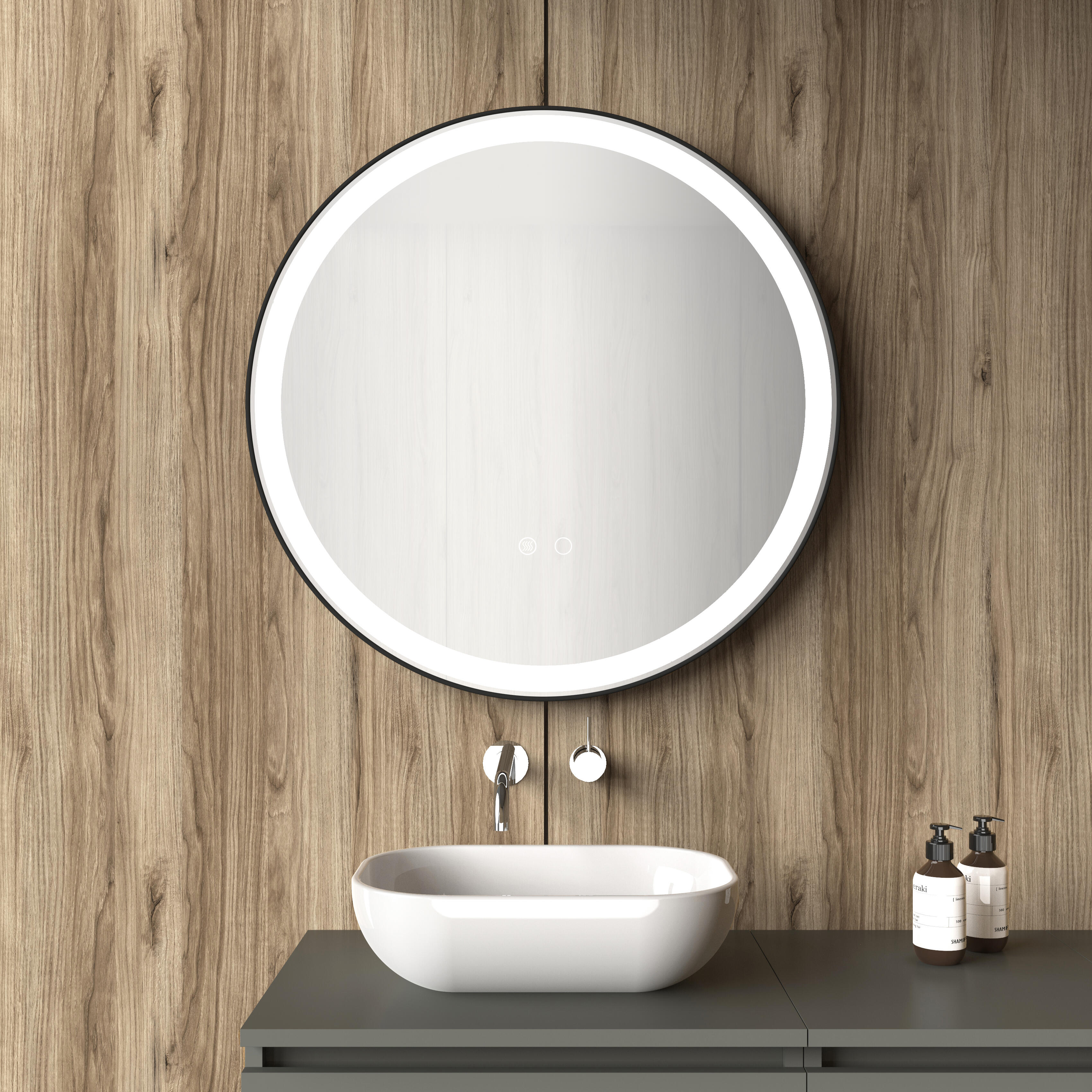 Espejo de baño con luz led arena con antivaho 80x80cm