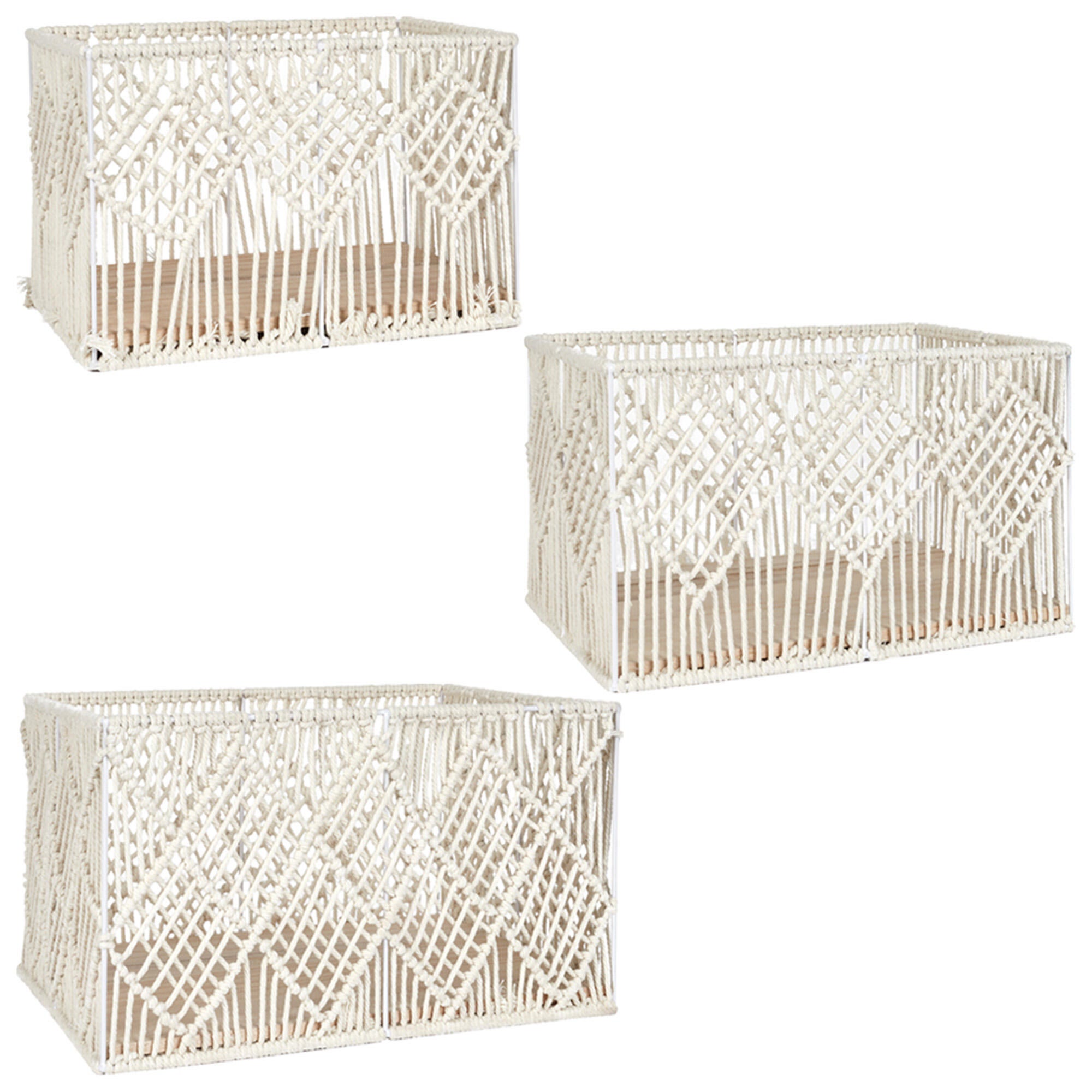 The Home Deco Factory  Juego De 3 Cestas Boho Para Almacenaje , Leroy Merlin