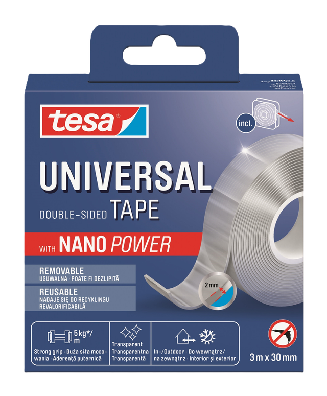 Taśma montażowa dwustronna uniwersalna Nano Power 30mm x 3m Tesa