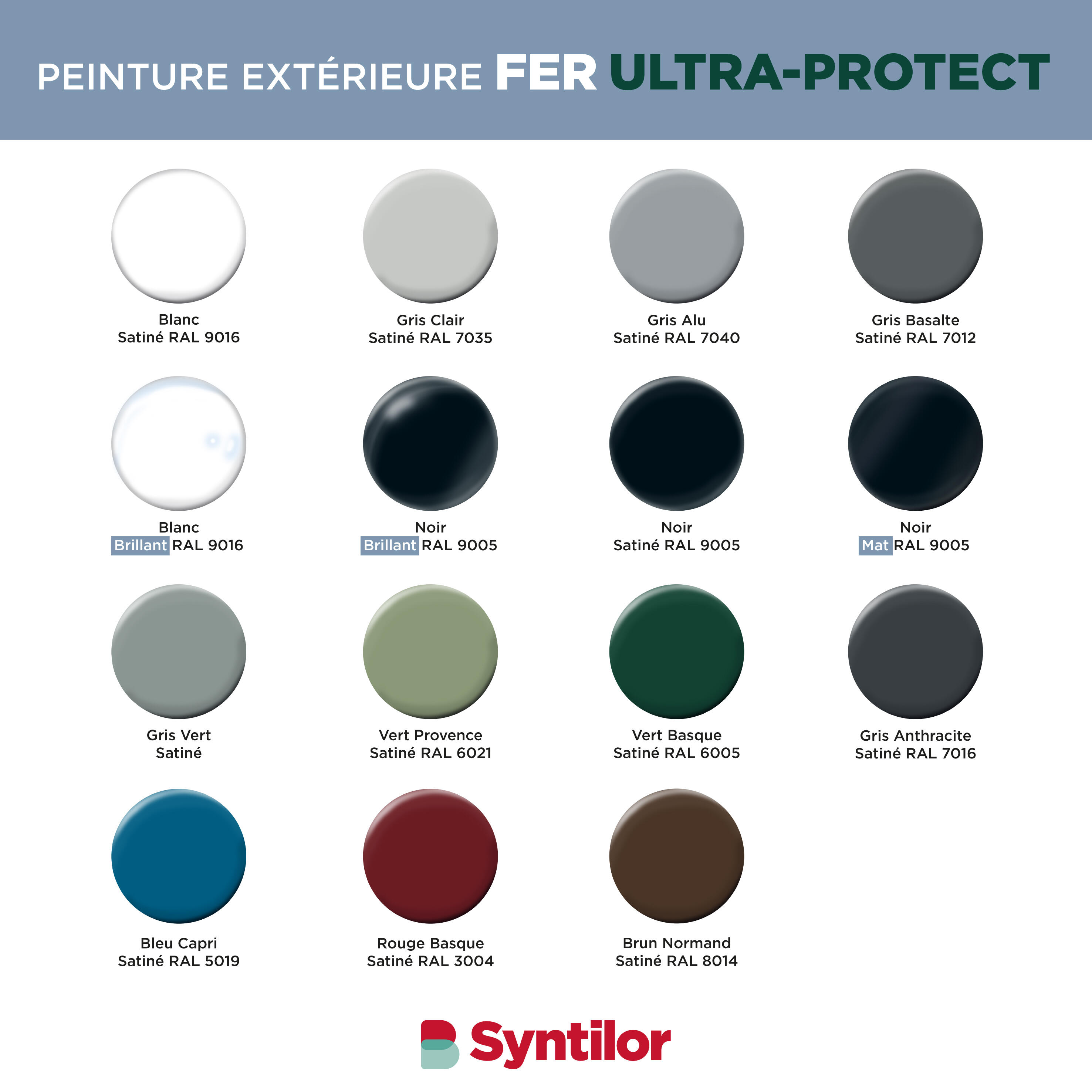 Peinture extérieure fer Ultra protect SYNTILOR noir satiné 0.5l - 6