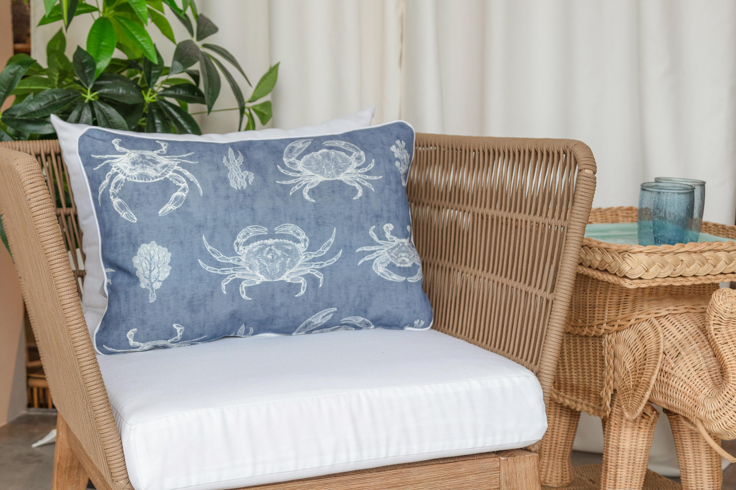 Cojín decorativo exterior e interior  Blue Times Sperone poliéster azul 40x60cm - 8