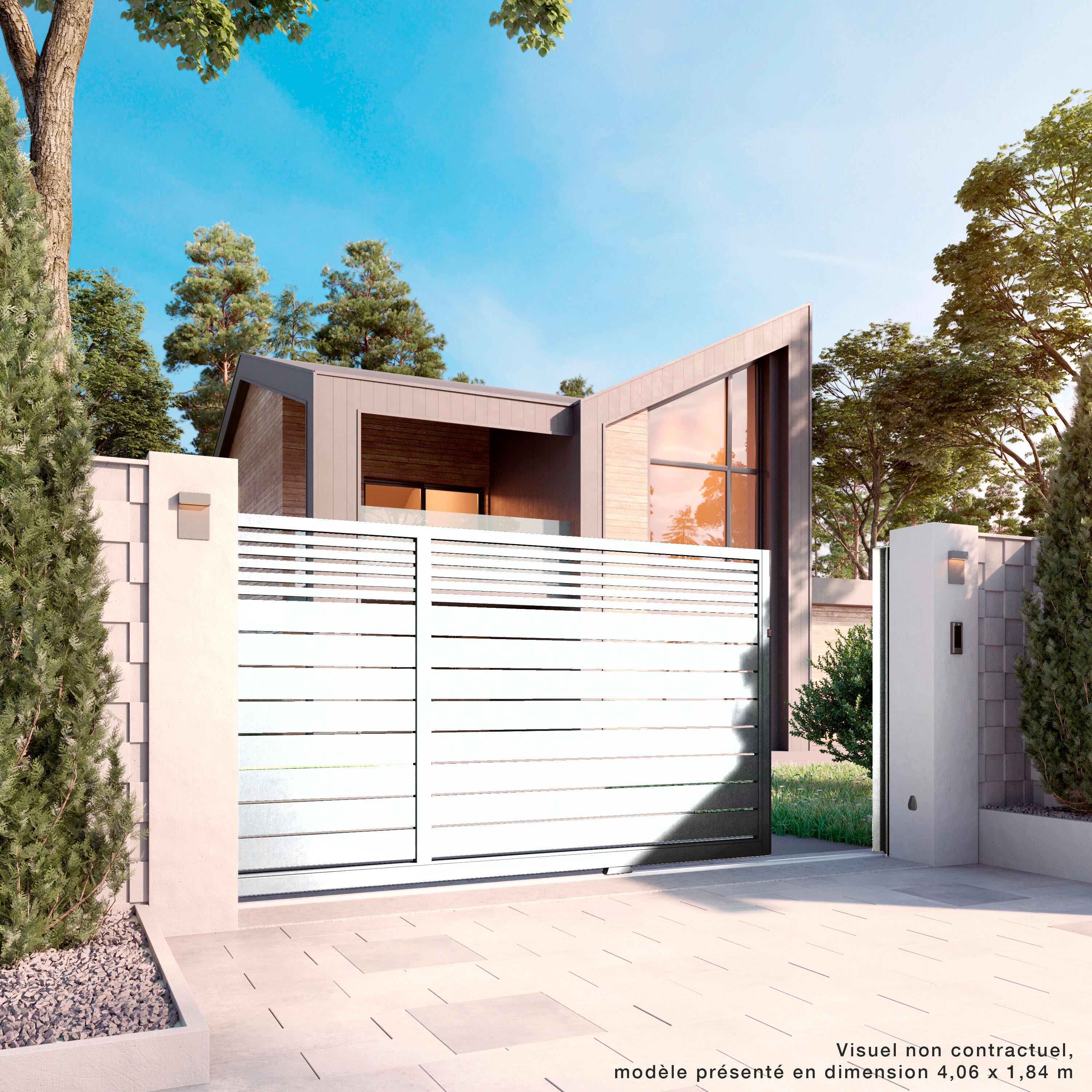 Portail Coulissant Aluminium Vencia Blanc L 400 X H 152 Cm Leroy Merlin Portail Coulissant Aluminium Vencia Blanc L 400 X H 152 Cm Leroy Merlin
