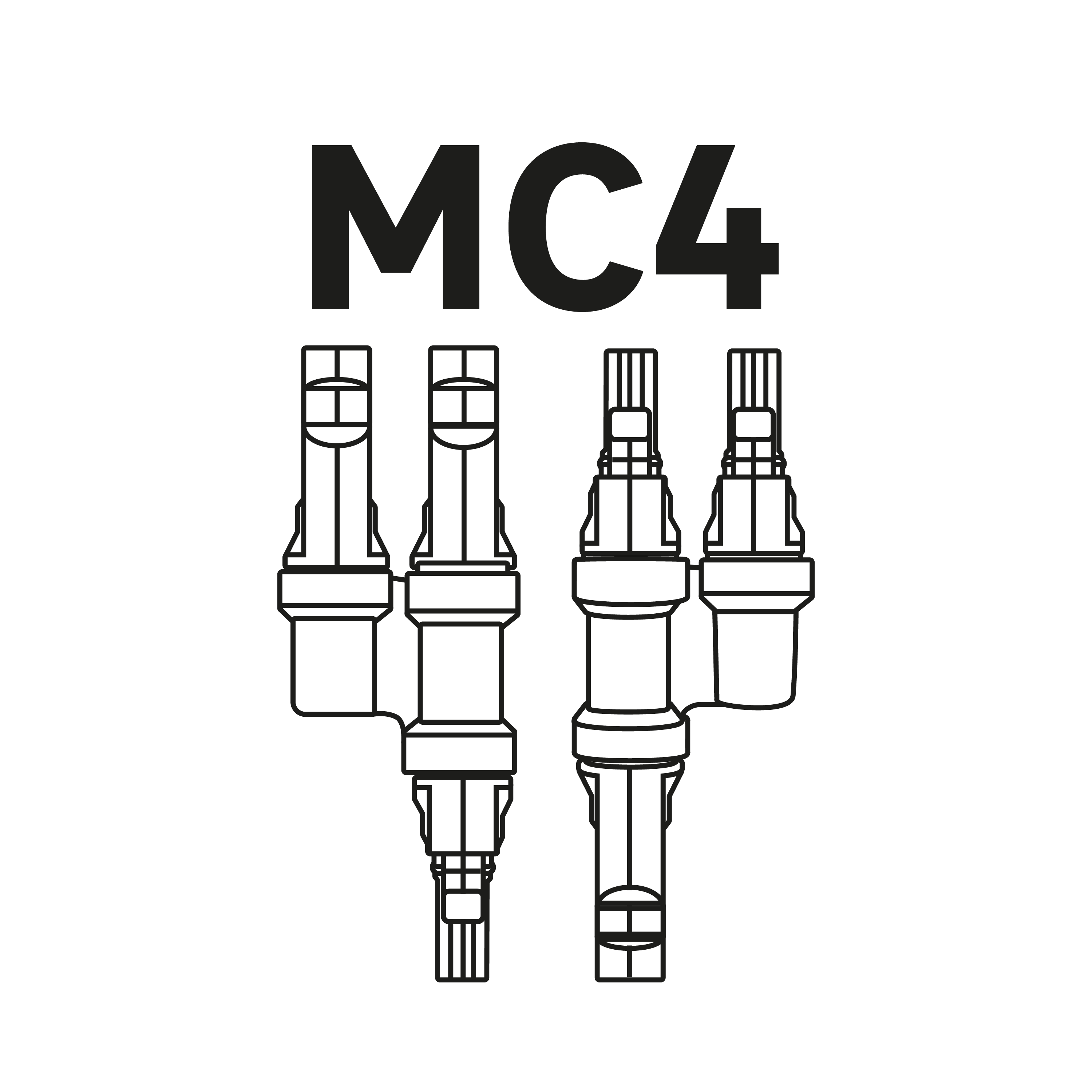 Conectores (macho+fêmea) MC4 divididos 1 para 2 IP68 - 4