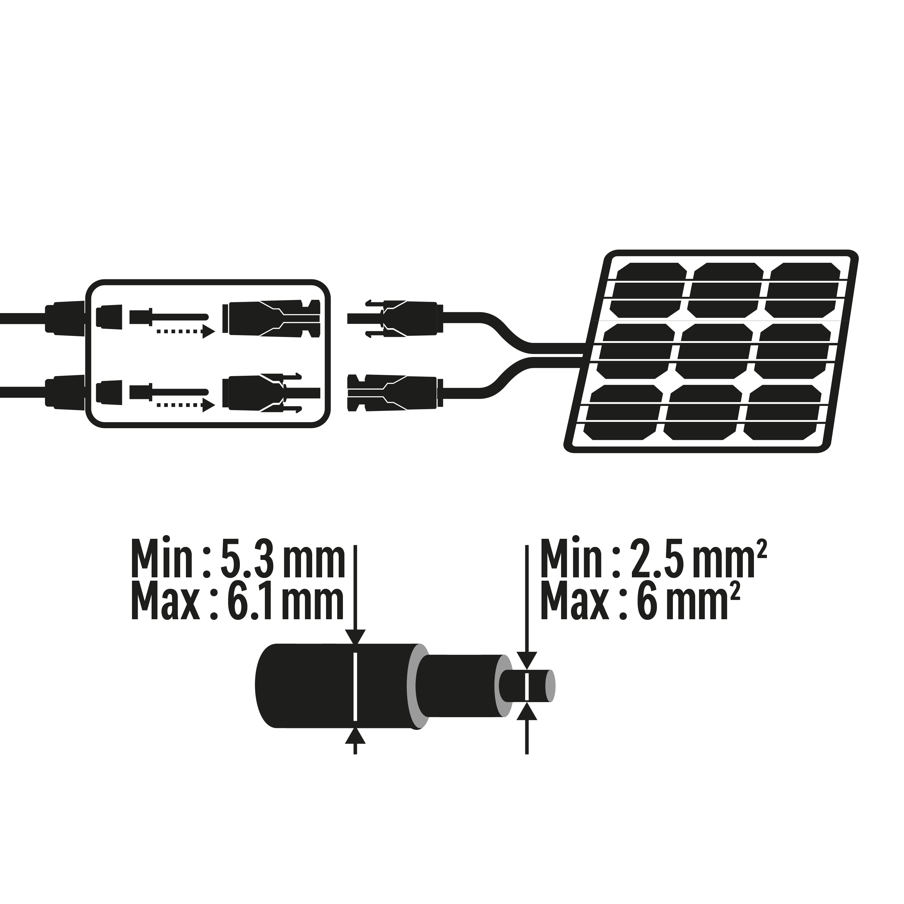 Paire de connecteurs mâle / femelle, MC4 IP 68 - 4