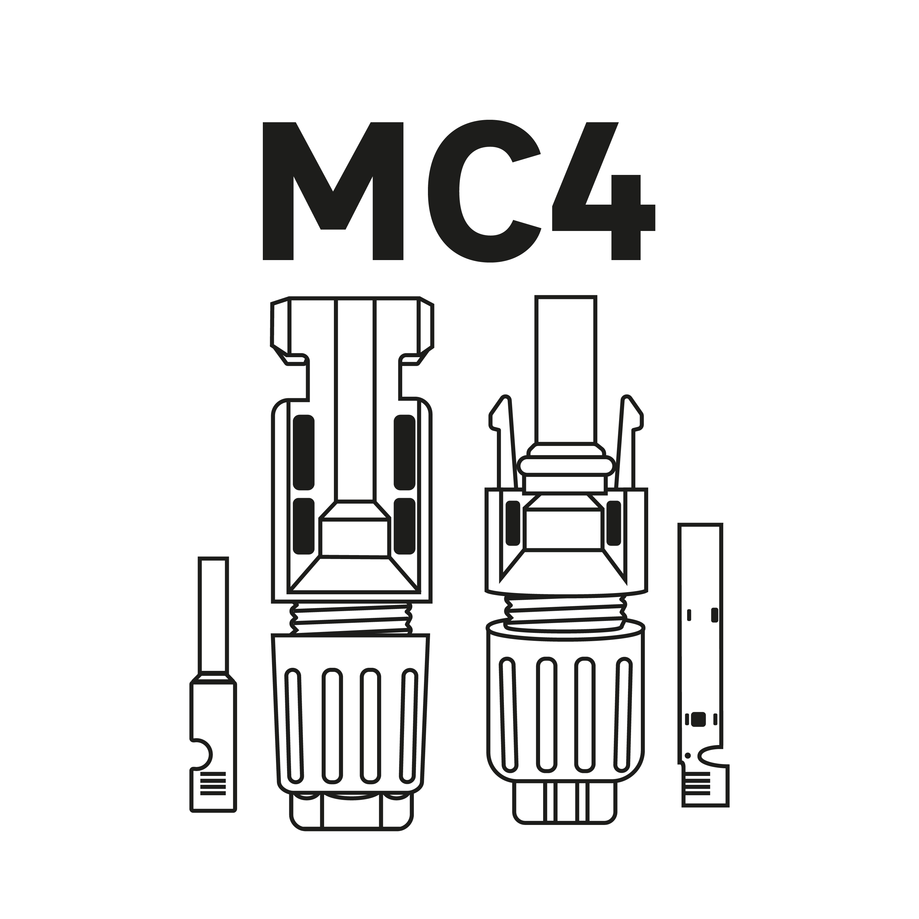 Conectores (macho+fêmea) MC4 IP68 - 5