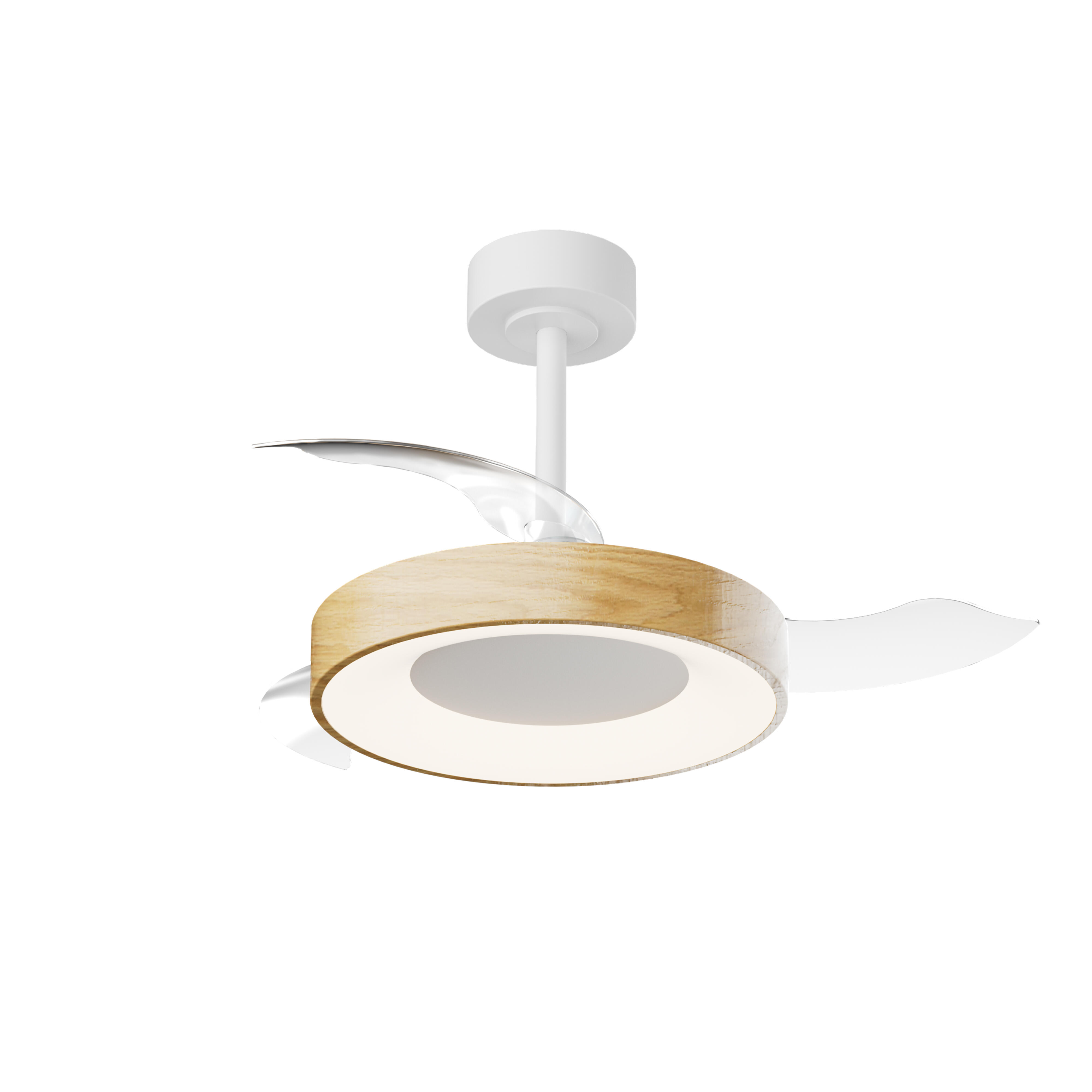 Ventilador de techo con luz silencioso DC 25W con mando ø91 cm Niseko MANTRA marrón luz CCT 3 aspas retráctiles tipo lámpara| 8 velocidades| modo verano/invierno| brisa| recomendado para <13m² - 3