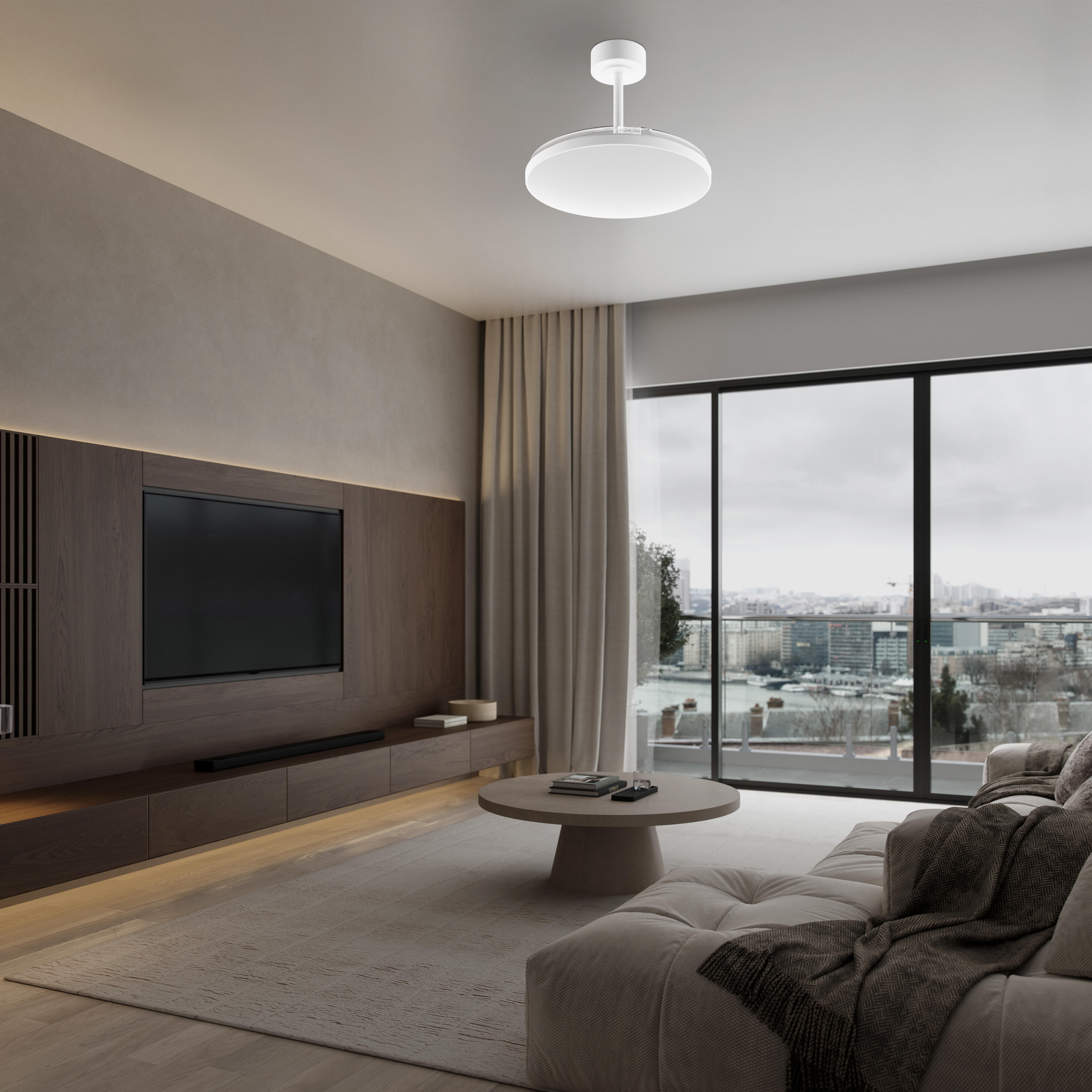 Ventilador de techo con luz silencioso DC 30W con mando ø106 cm Slim MANTRA blanco luz CCT 3 aspas retráctiles tipo lámpara| 3 velocidades| modo verano/invierno| recomendado de 13 a 20m² - 5