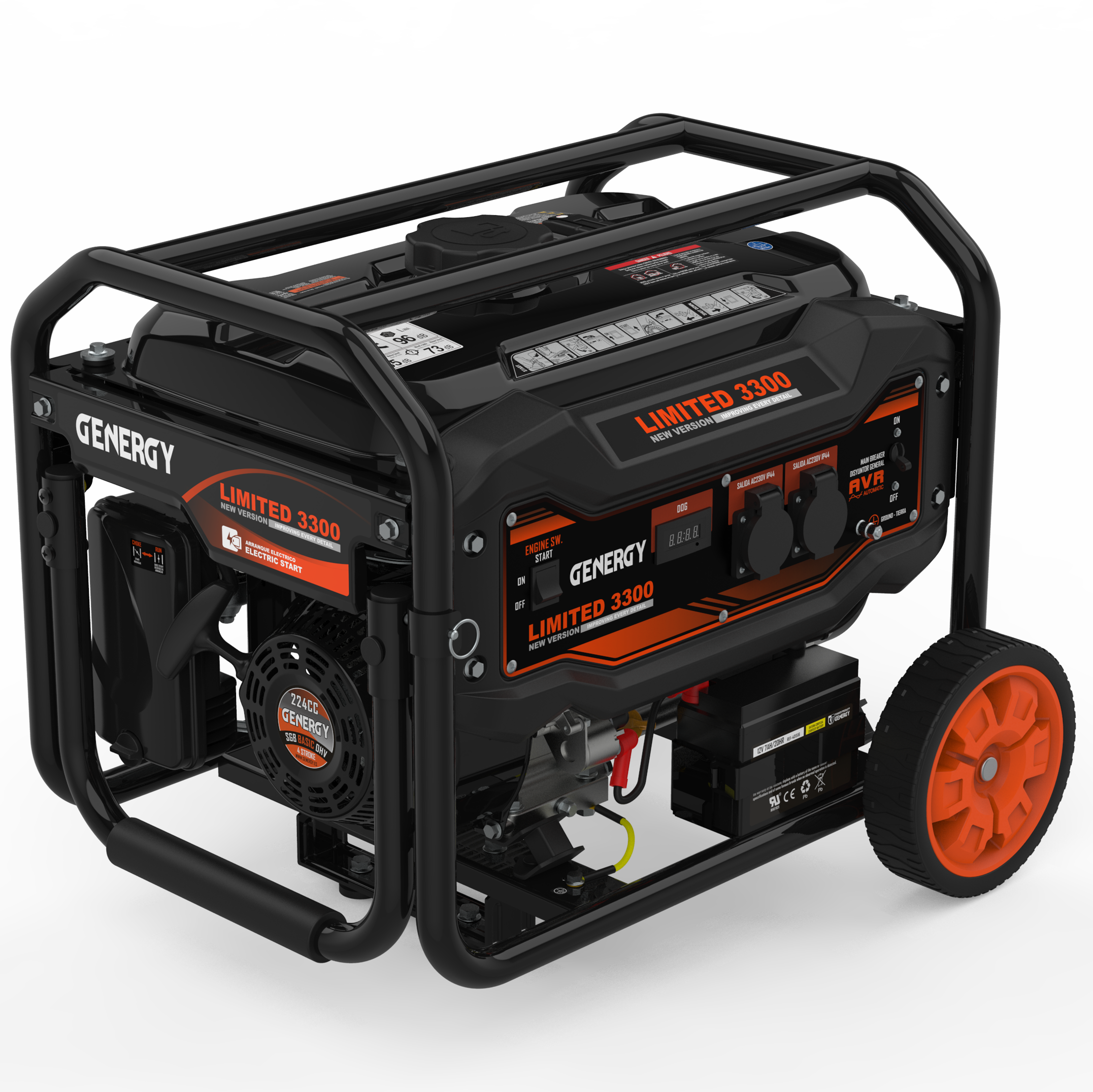 Gerador a gasolina de arranque elétrico 3000 W AVR Genergy Limited 3000 - 5