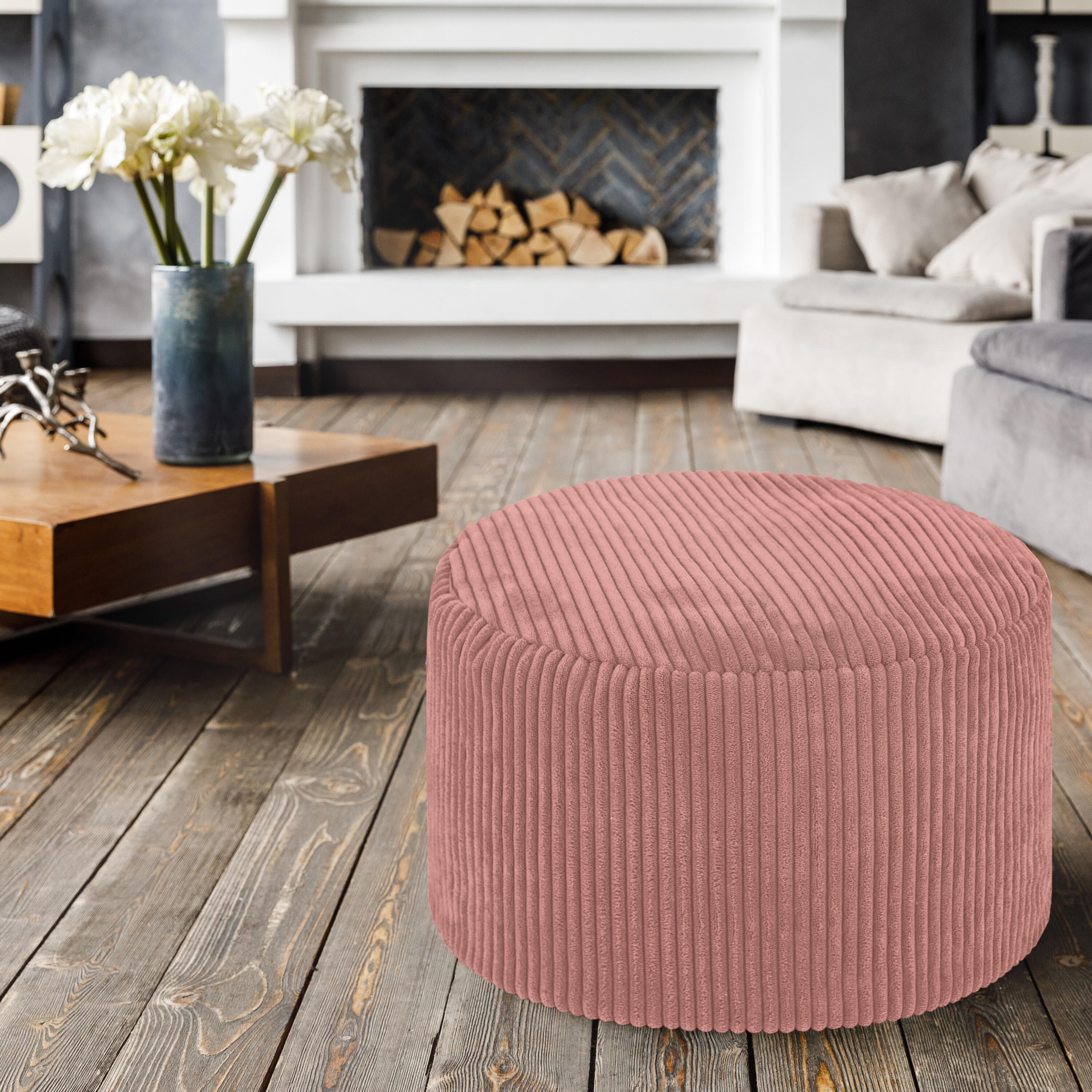 Pufa Sit&Style Velvet ciemnoróżowa śr. 45 cm - 2