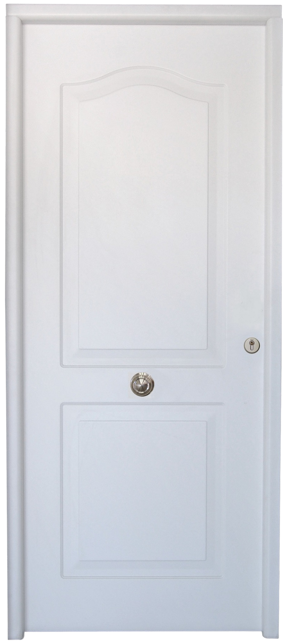 Puerta de entrada metálica serie basic metal semiprovenzal blanco /interior liso blanco apertura izquierda 210x90cm