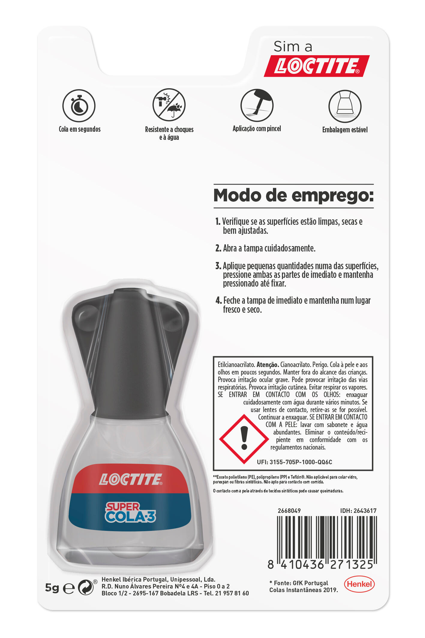 Super cola 3 UNIVERSAL LÍQUIDA PINCEL LOCTITE 5GR - 16