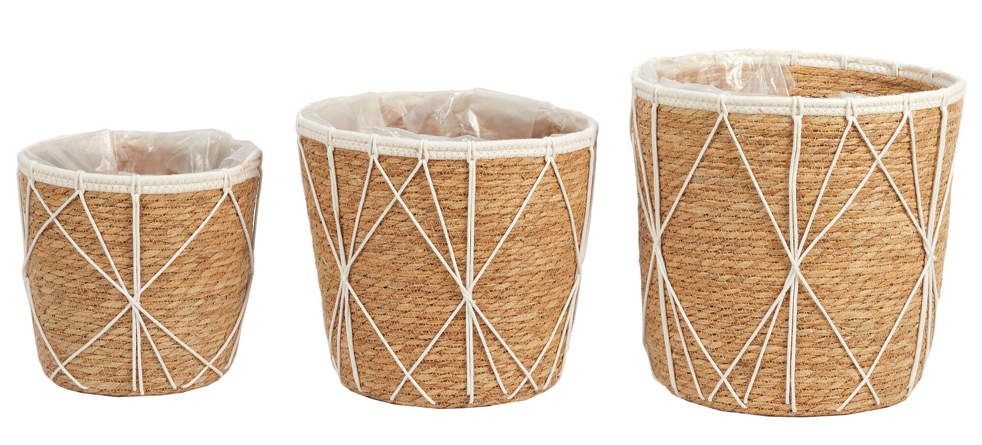 The Home Deco Factory  Juego De 3 Cestas Trenzadas Para Almacenaje , Leroy Merlin