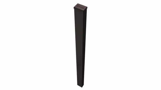 Poste rectangular de acero 6 x 155 cm negro MRT