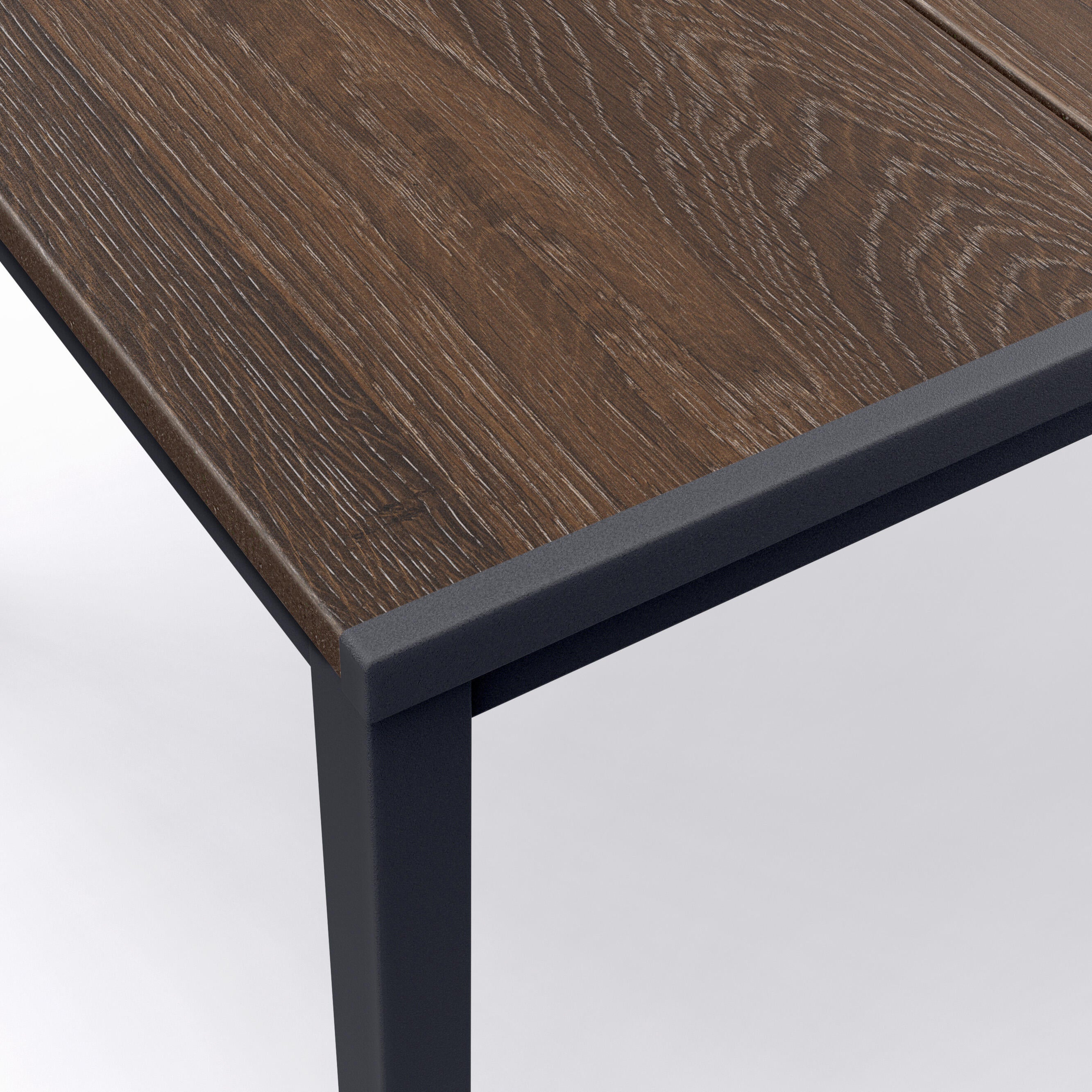 Mesa de refeição de metal com tampo em resina efeito madeira 160x95 cm Keter Porto - 6