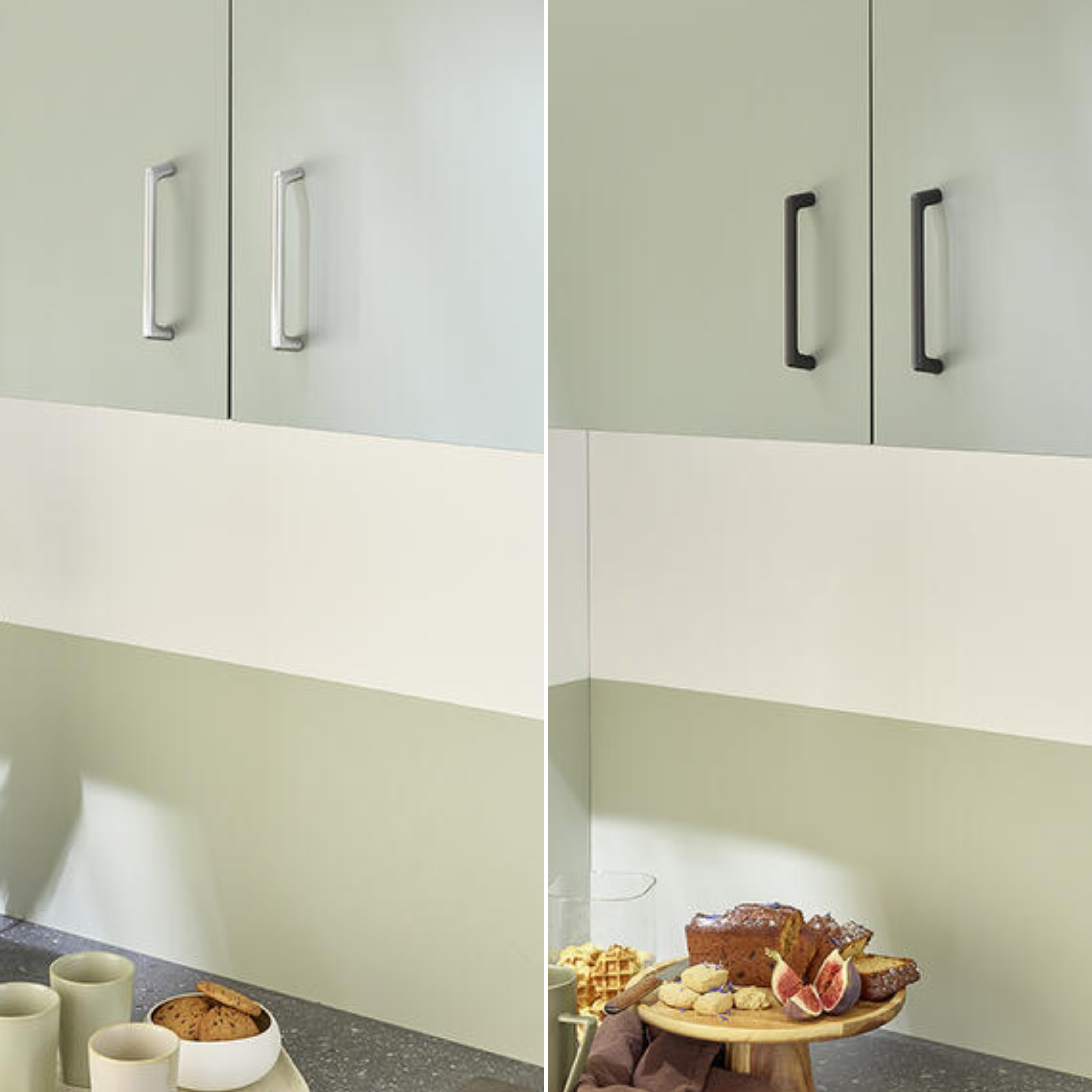 Puxadores tipo asa Inspire Willy em móveis superiores de cozinha - 0