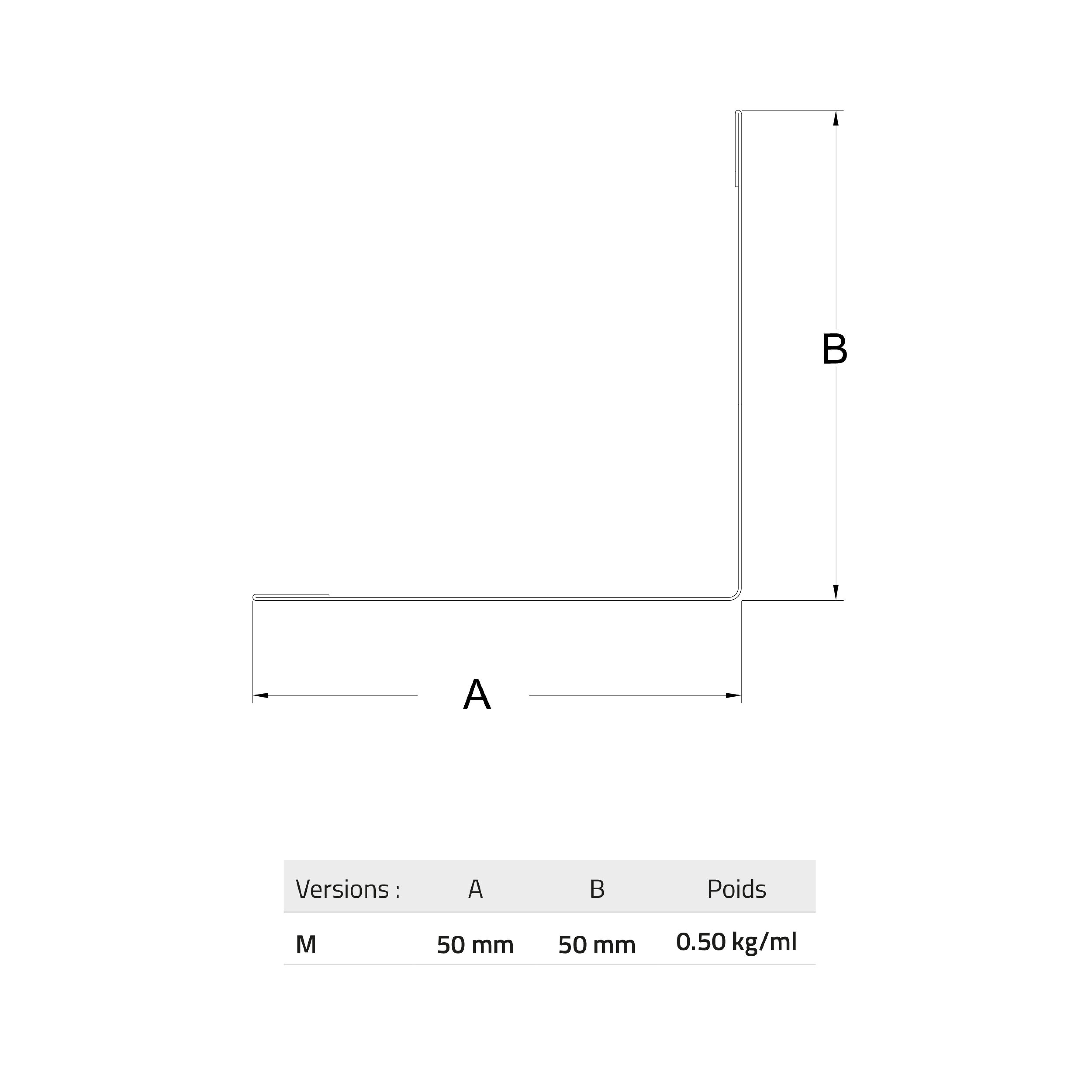 Cornière de finition acier PROFIL ACIER FRANCE noir 2.5 m - 2