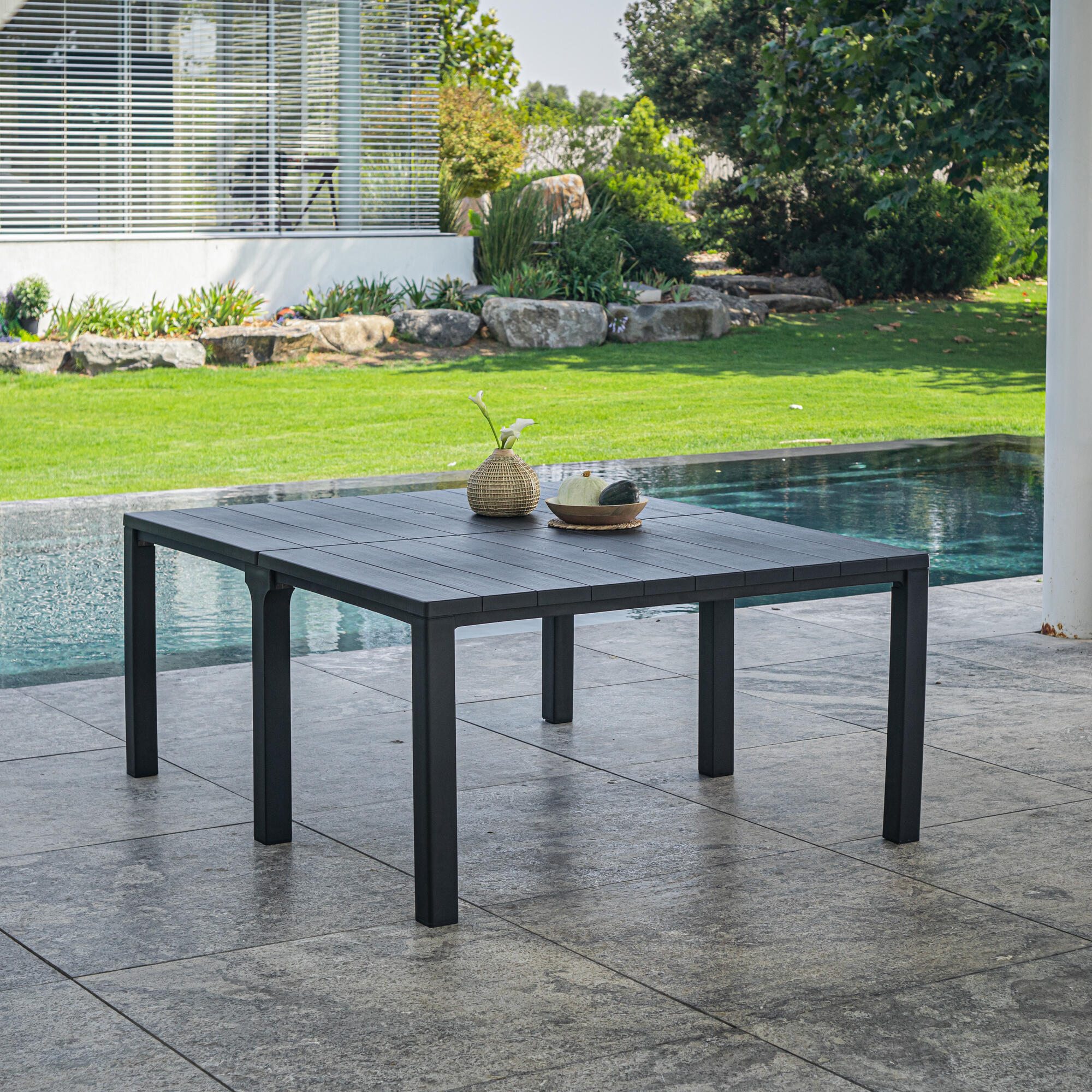 Stół ogrodowy rozkładany 294x75 cm antracytowy Keter - 0