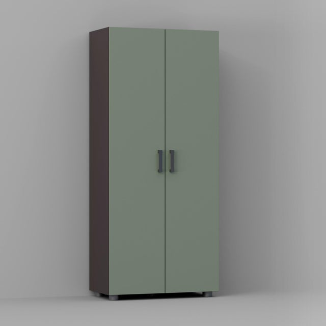 Armario alto despensero verde, 180x79x42 cm con 2 puertas