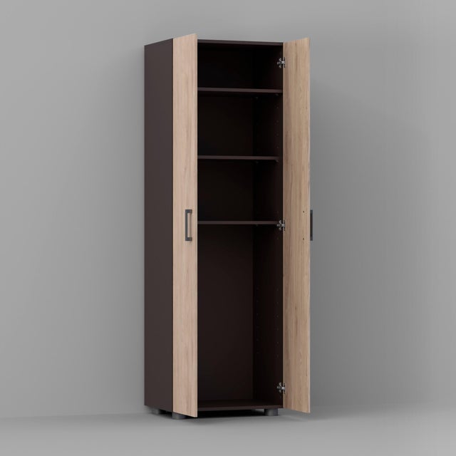 Armario alto despensero roble, 180x60x42 cm con 2 puertas