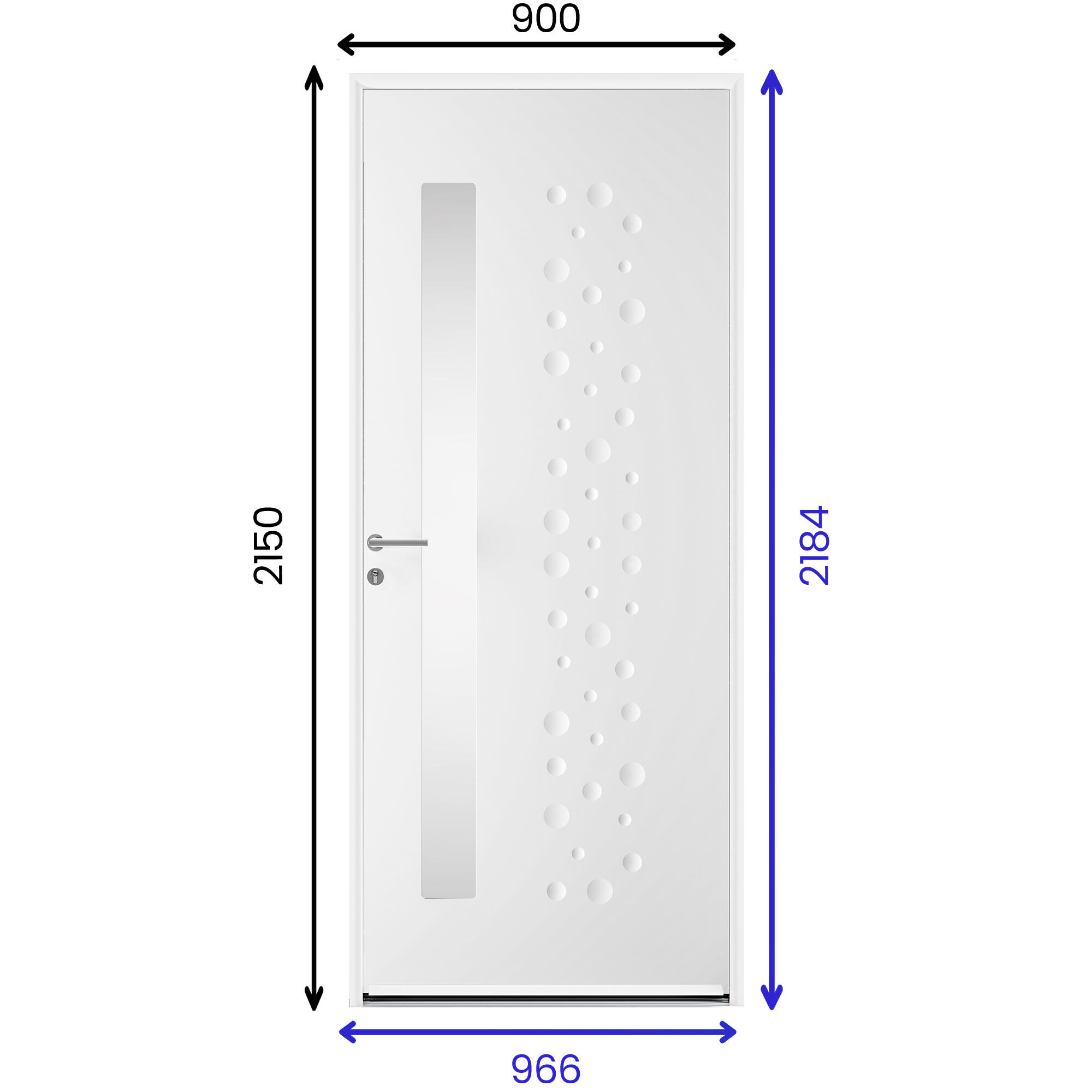 Porte d'entrée acier blanche poussant droit H.215 x l.90 cm Ultime - 3