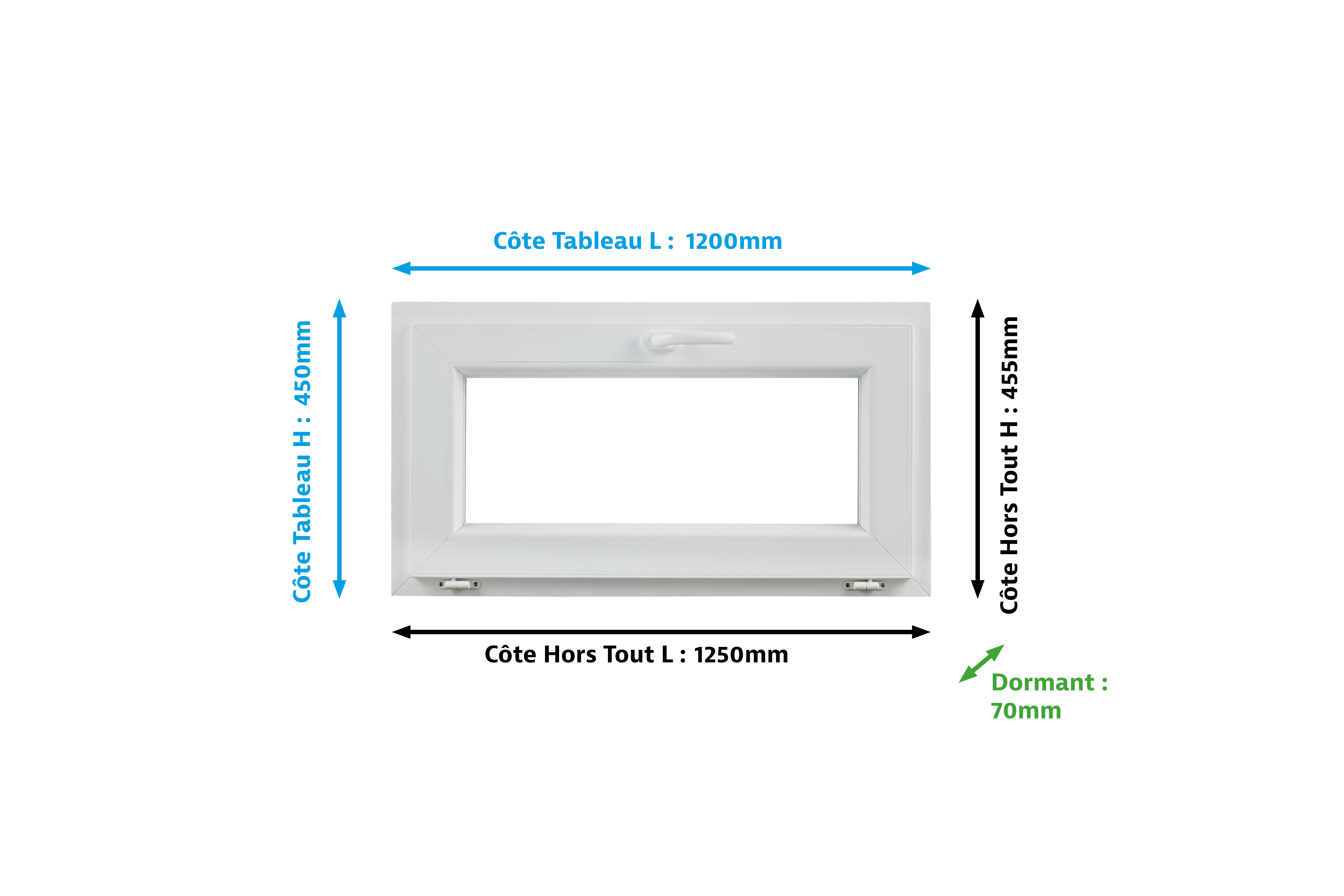 Fenêtre PVC H.45 X L.120 cm abattant 1 vantail  anthracite - 5