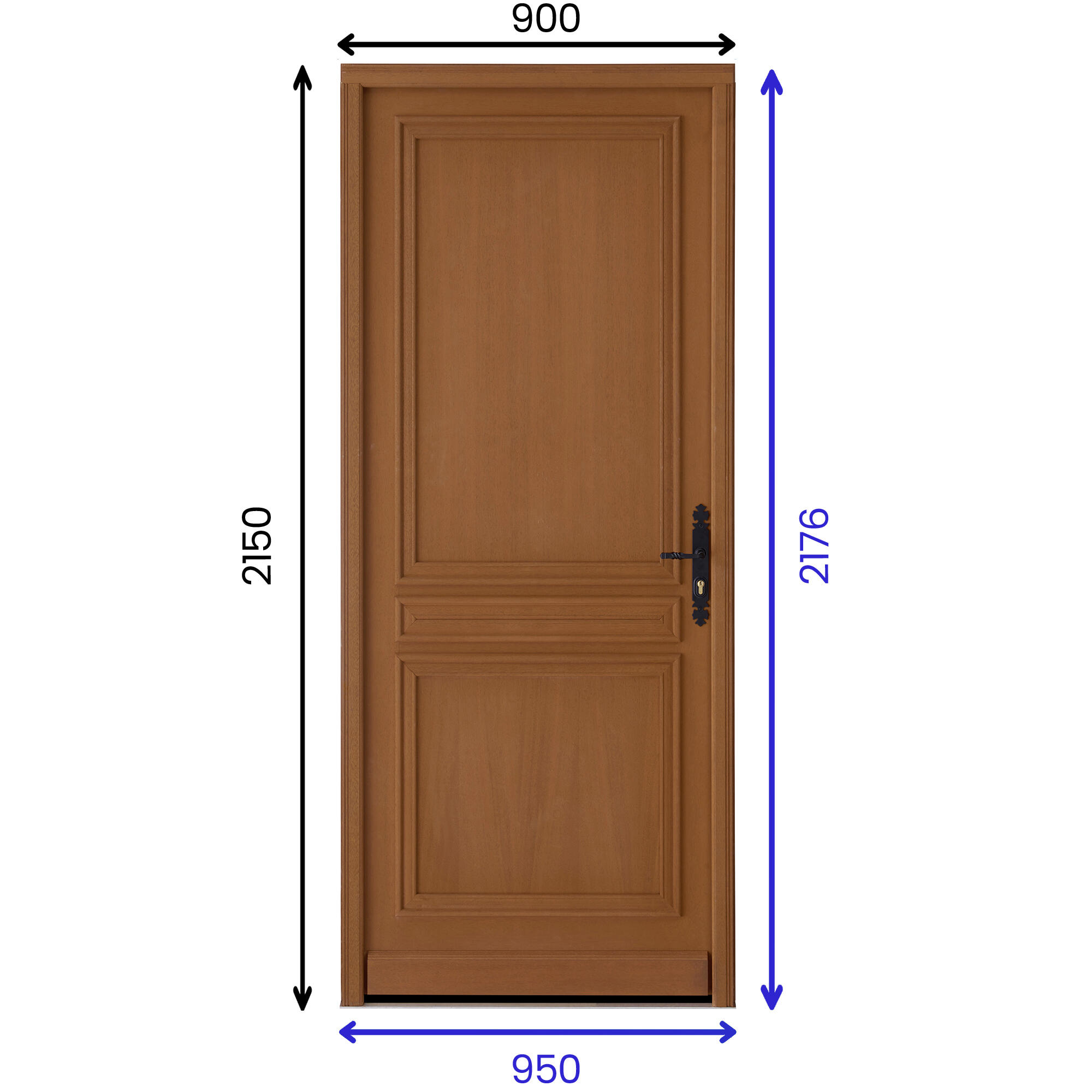 Porte d'entrée BOIS en Chêne modèle ELIOR - CID