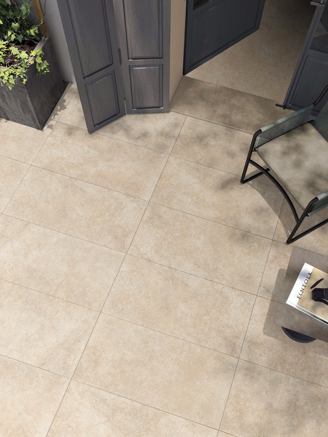Carrelage sol extérieur effet pierre l.60 x L.120 cm - Capua Beige
