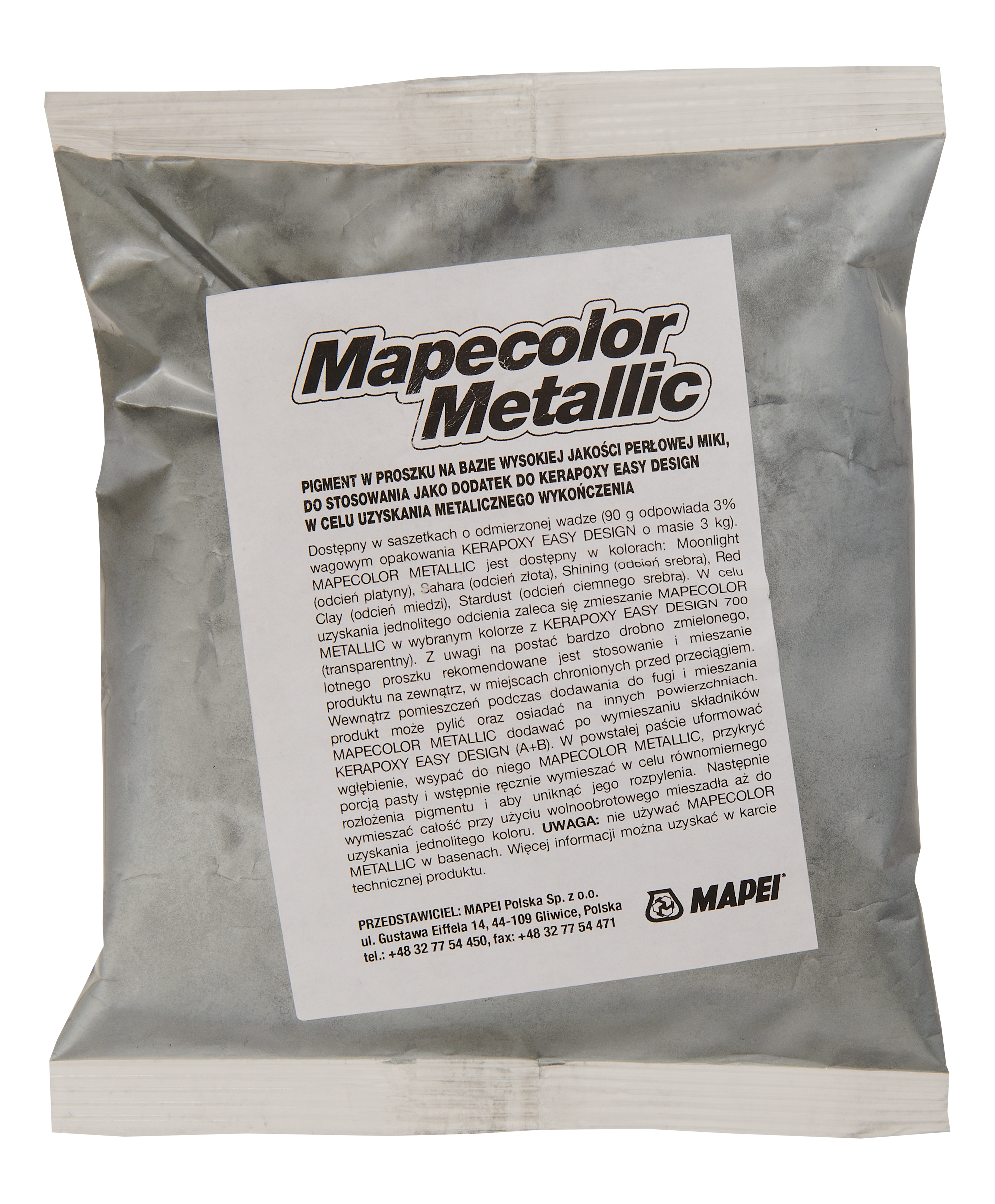 Pigment proszkowy 90g do fug epoksydowych Mapecolor Metallic Ciemne Srebrno Mapei