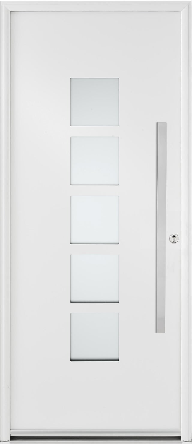 Porte d'entrée aluminium blanche poussant gauche H.215 x l.90 cm Fuji
