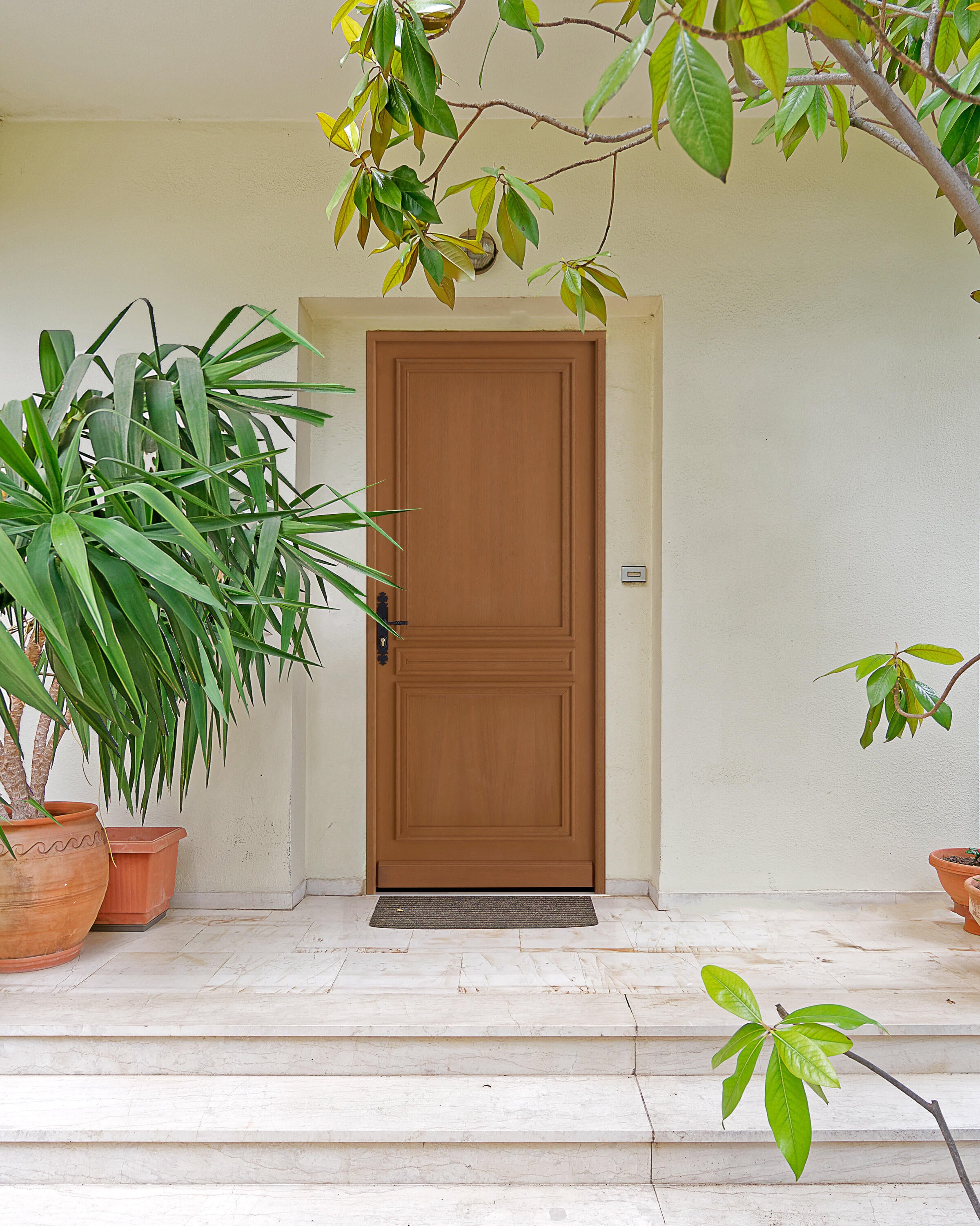 Porte d'entrée en bois poussant droit H.215 x l.90 cm Zola - GAM - 4