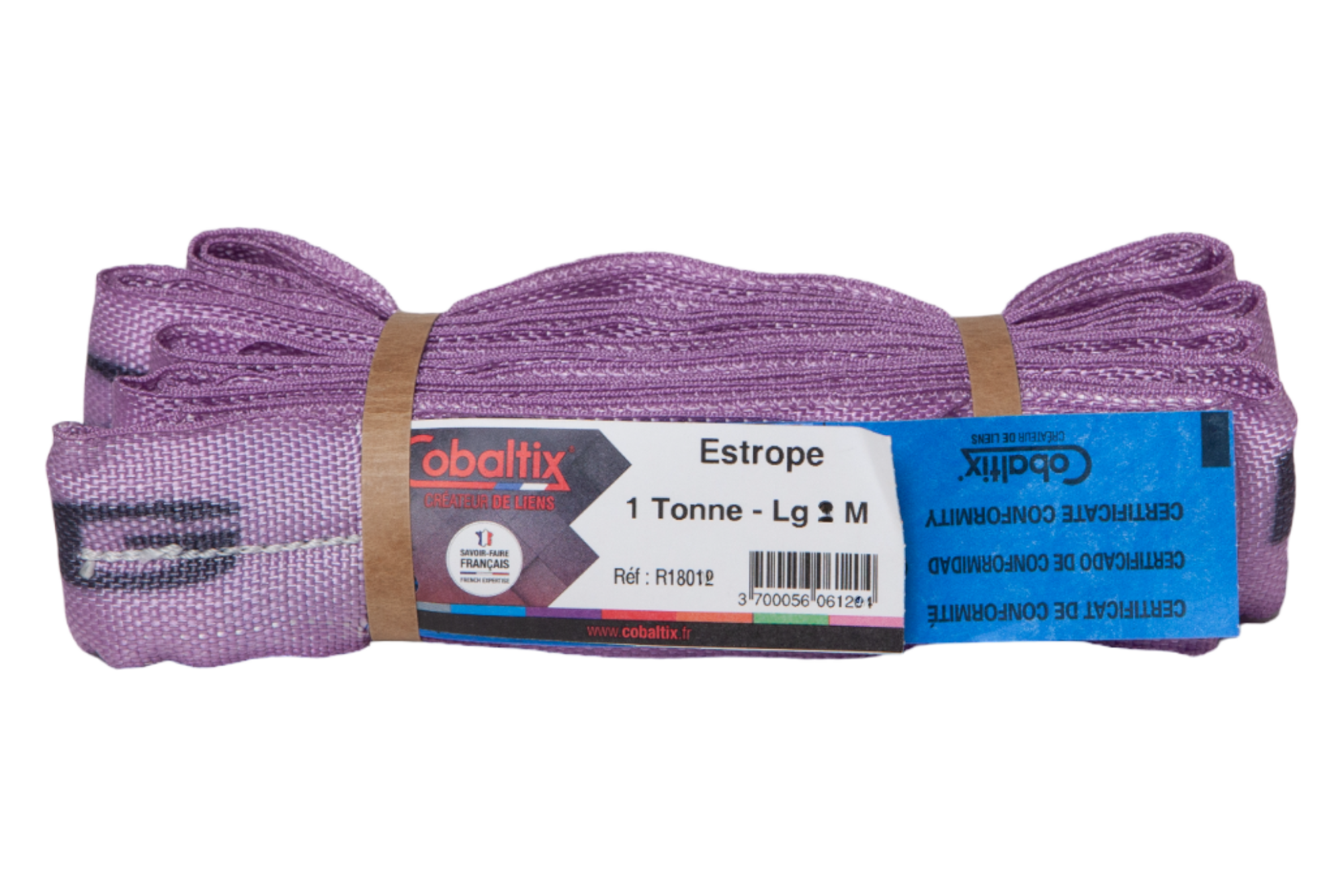 Elingue levage textile ronde 1 Tonnes violette 1 M - 2