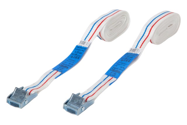 Sangles d'arrimage à boucle de serrage Long. 2,5 m blanches Lot de 2 - COBALTIX