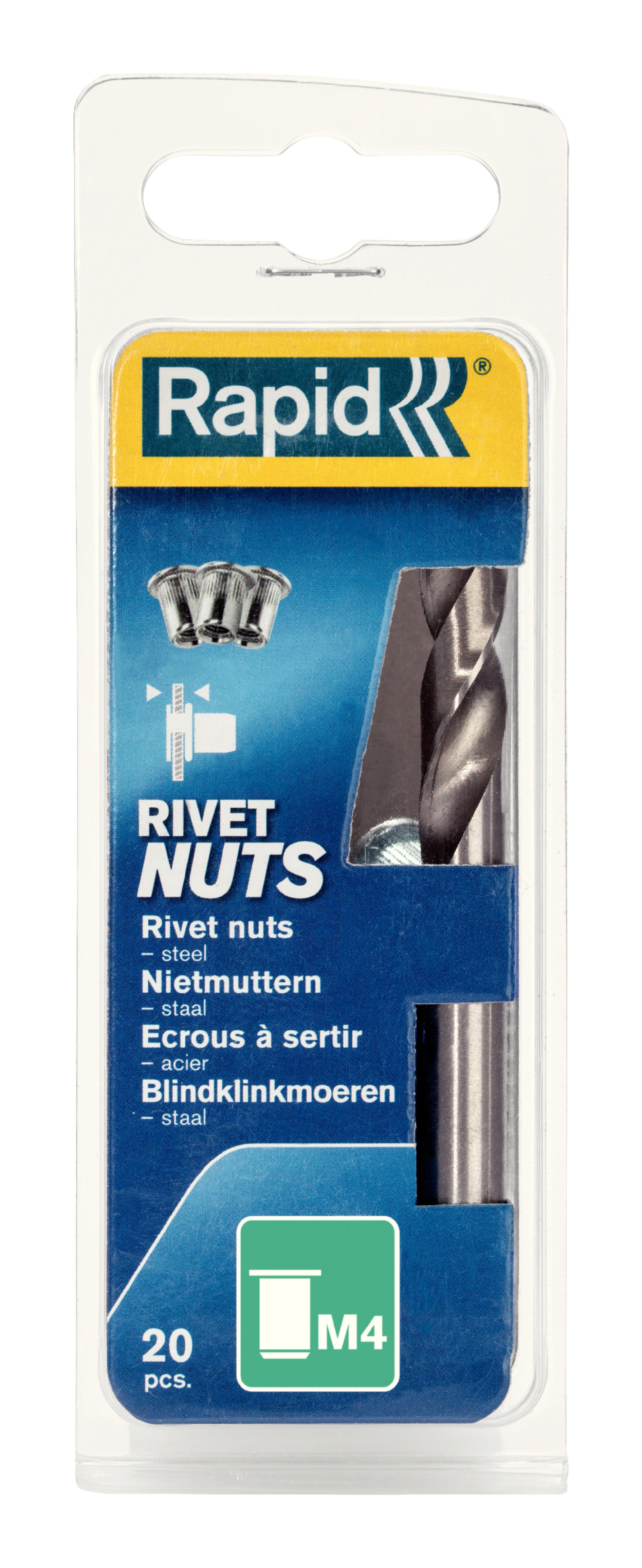 Lot de 20 écrous à sertir M4 vis Diam.4 mm - RAPID - 2