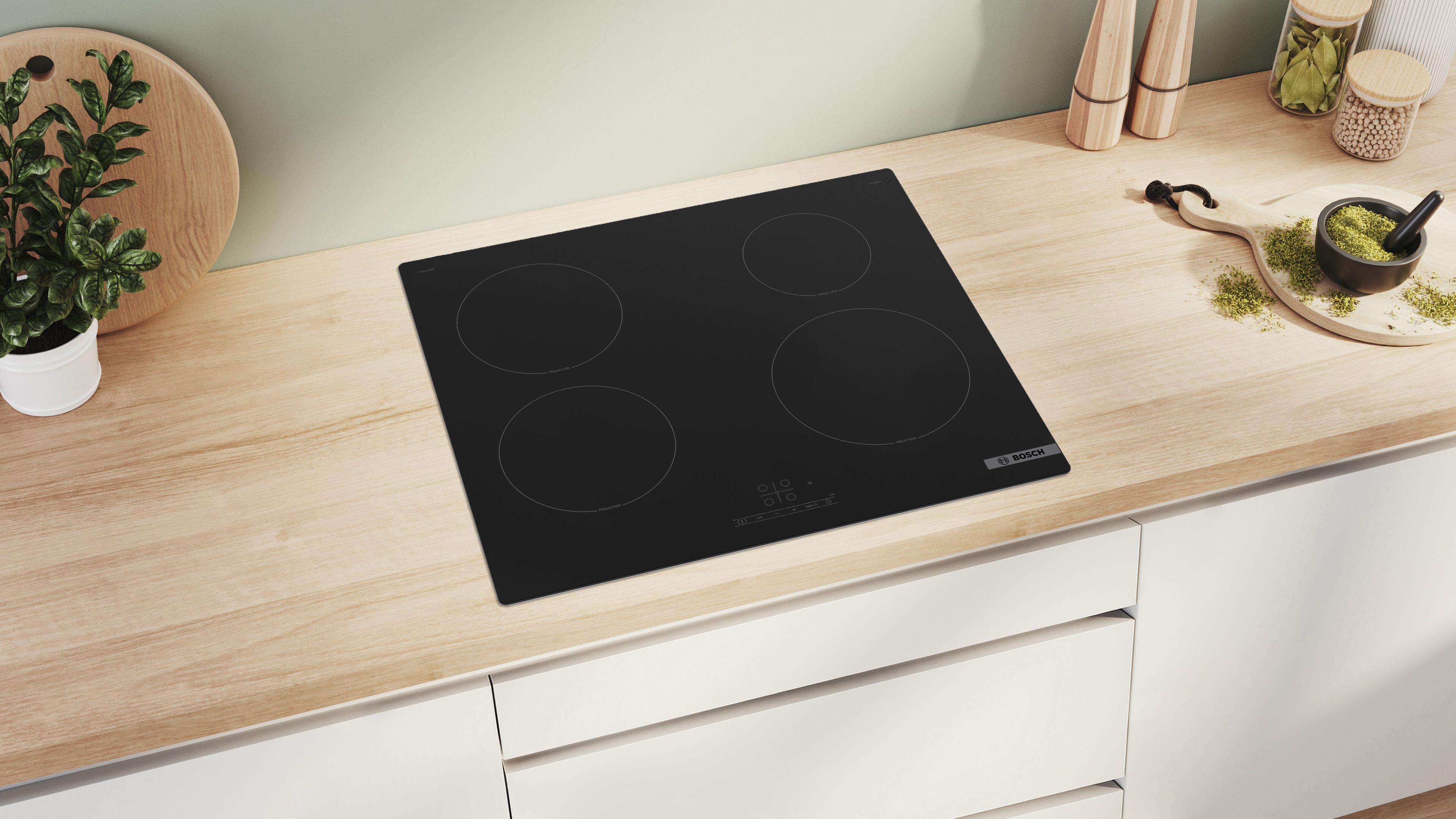 Placa de indução 4 zonas de calor 4600 W 59.2 x 52.2 cm preto Bosch PUE61RBB5E - 2