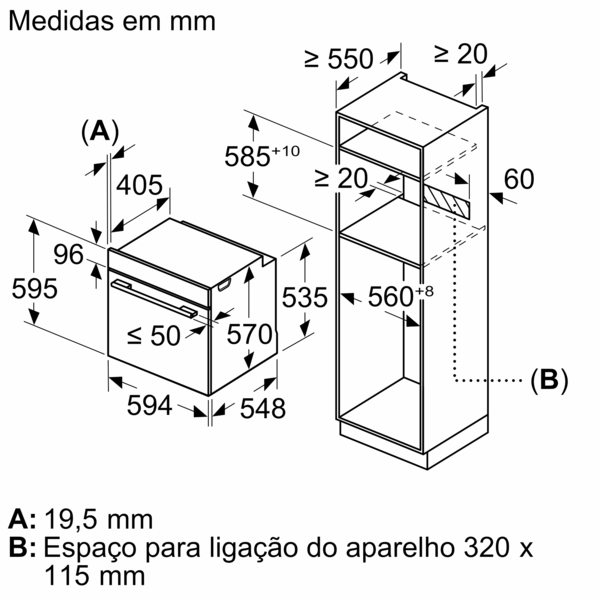 Forno multifunções 71L 59.4x54.8x59.5 cm preto Bosch HBA514S3 - 13