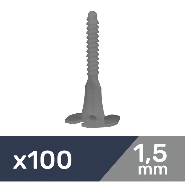 Lot de 100 croisillons autonivelants DEXTER, Ep. 1.5 mm