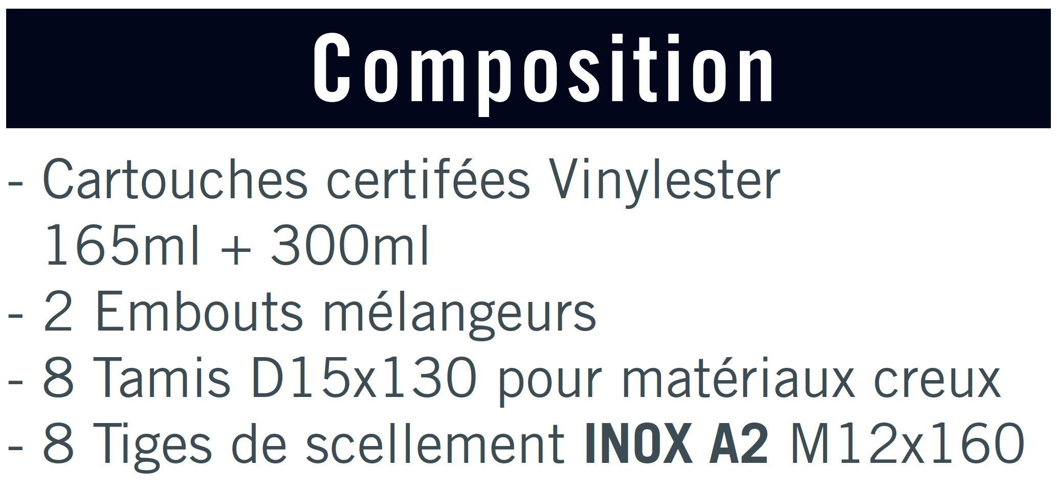 Maxi kit de chevilles chimiques pour store de terrasse - tiges inox diamètre 12 - 2
