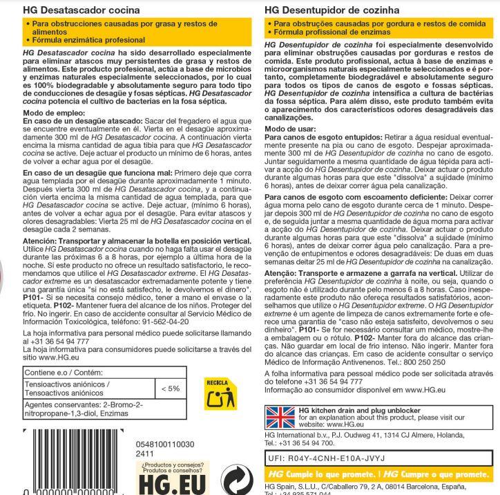 Desentupidor líquido cozinhas HG 1L - 8