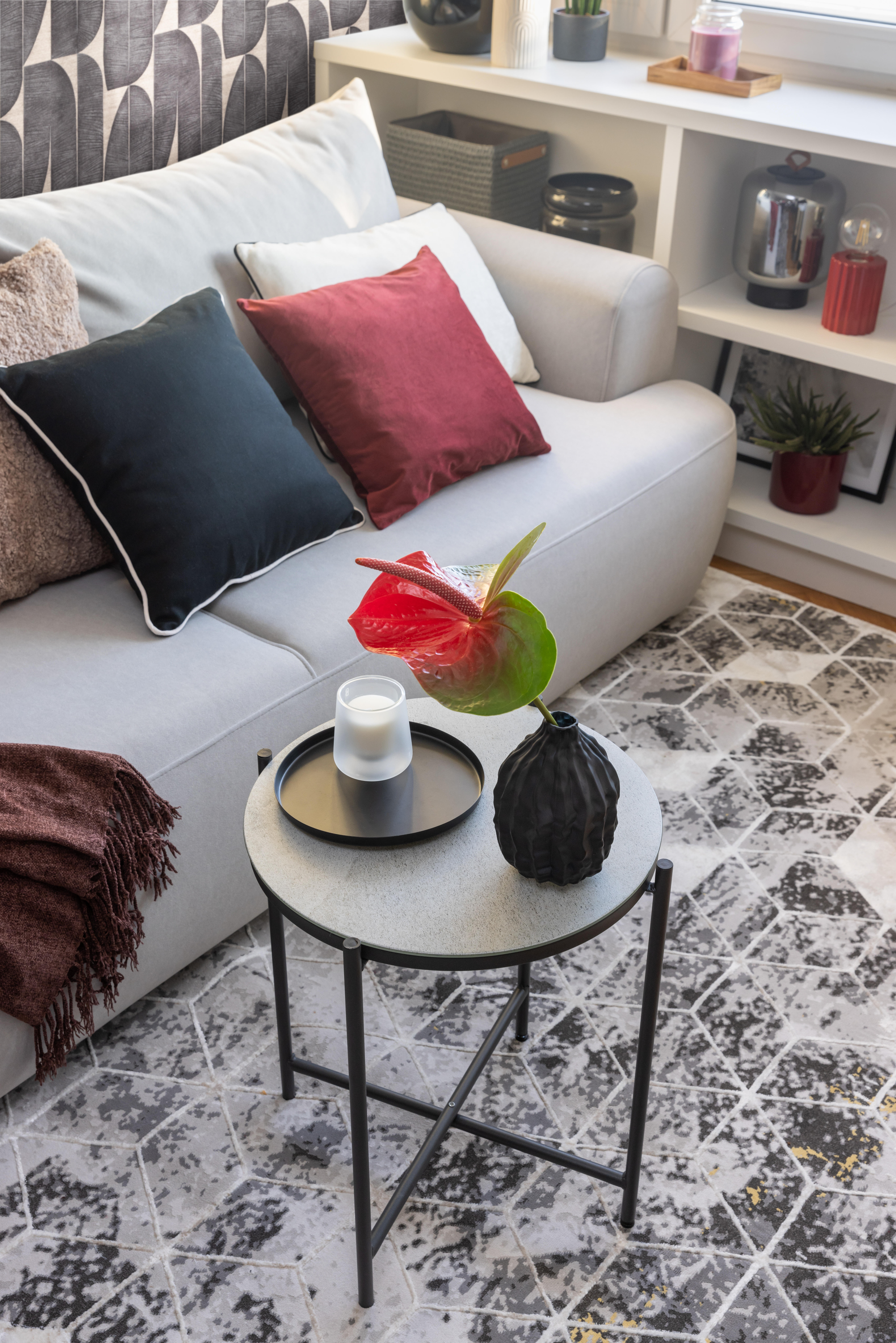 Lampa stołowa Tyamo bordowa E27 Inspire - 4