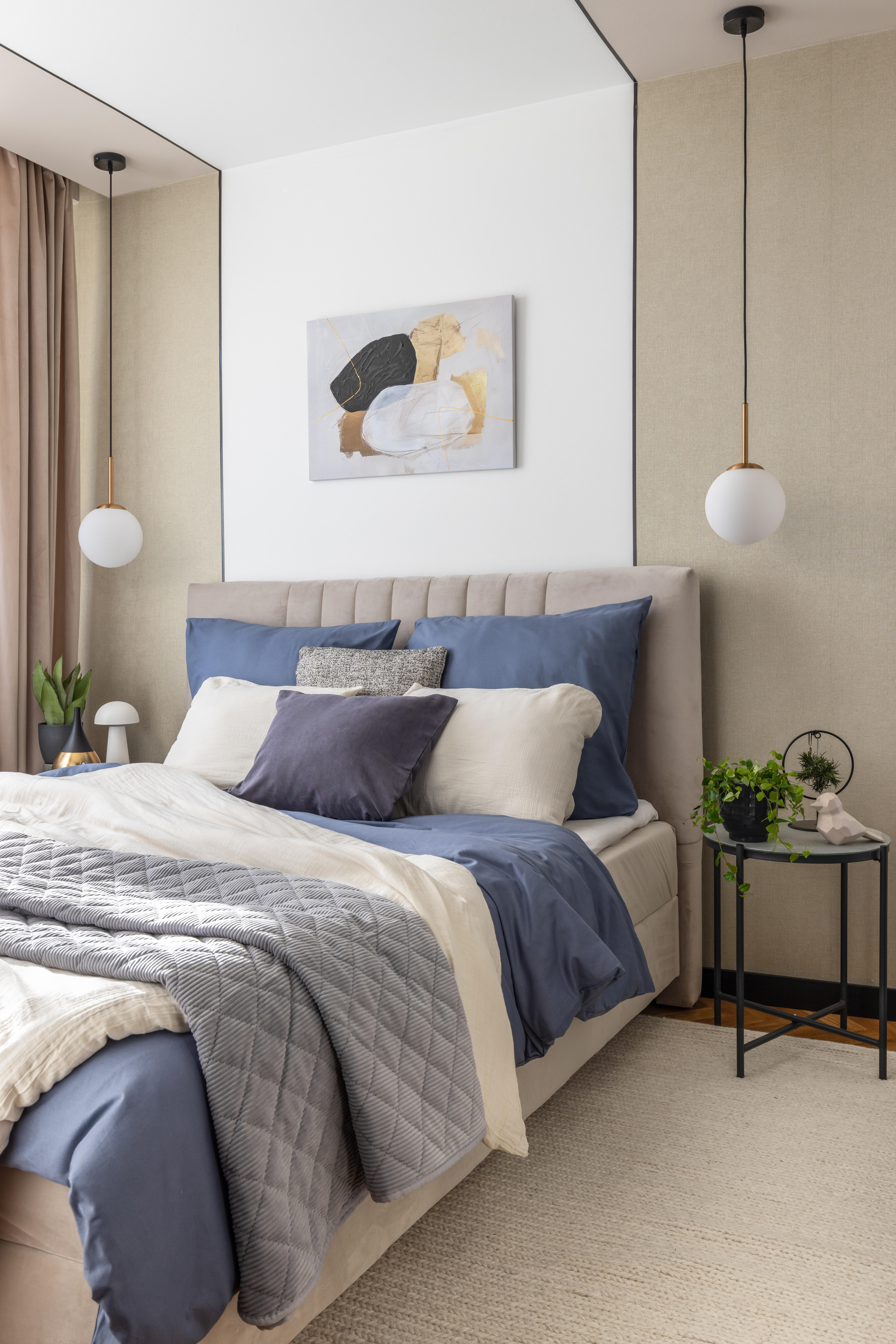 Poszewka na poduszkę satyna bawełniana Fashion indygo 50 x 60 cm - 3