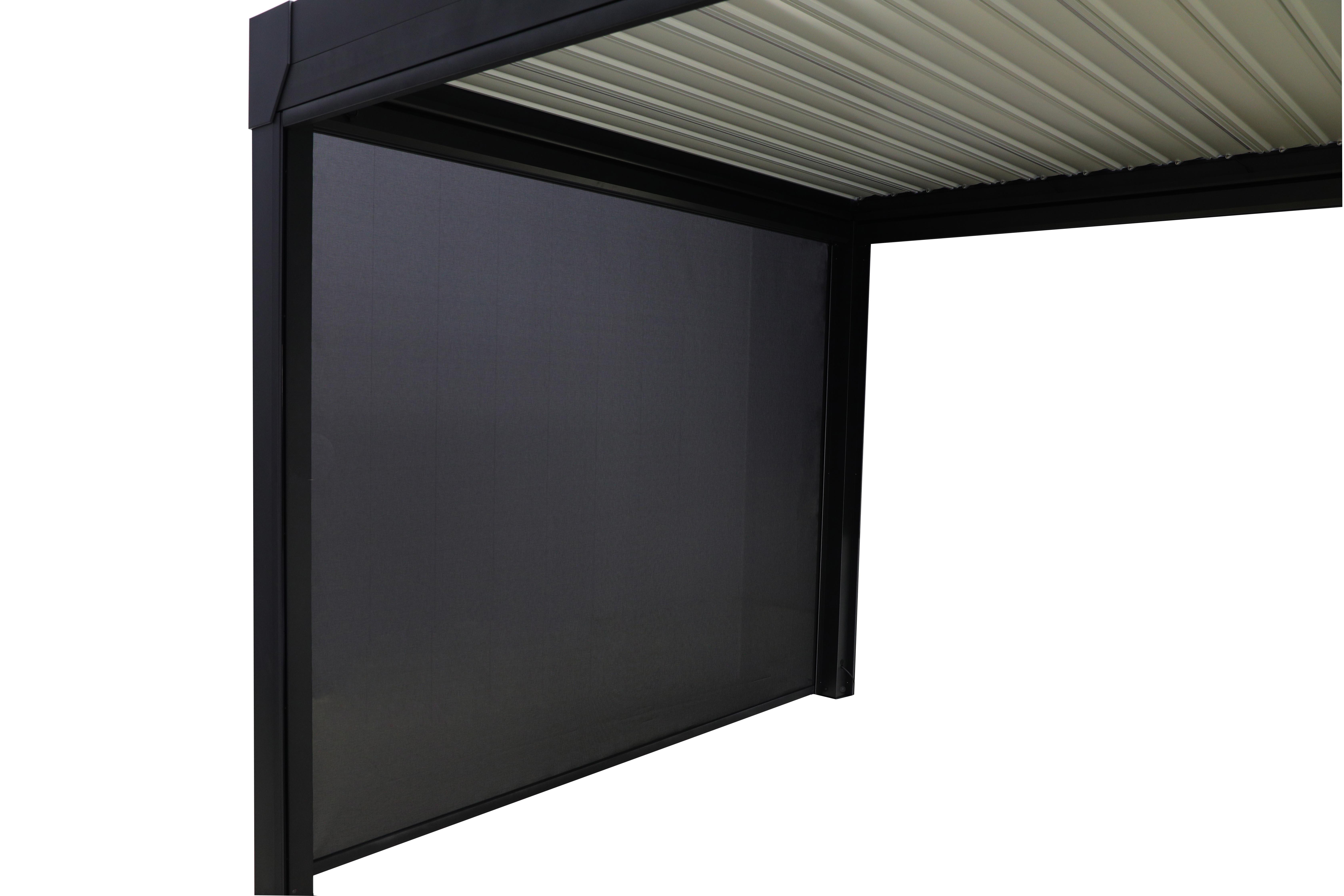 Rideau frontal-latéral GREEN OUTSIDE 4m motorisé noir pour Ménéa/Elea, L.368 cm - 2