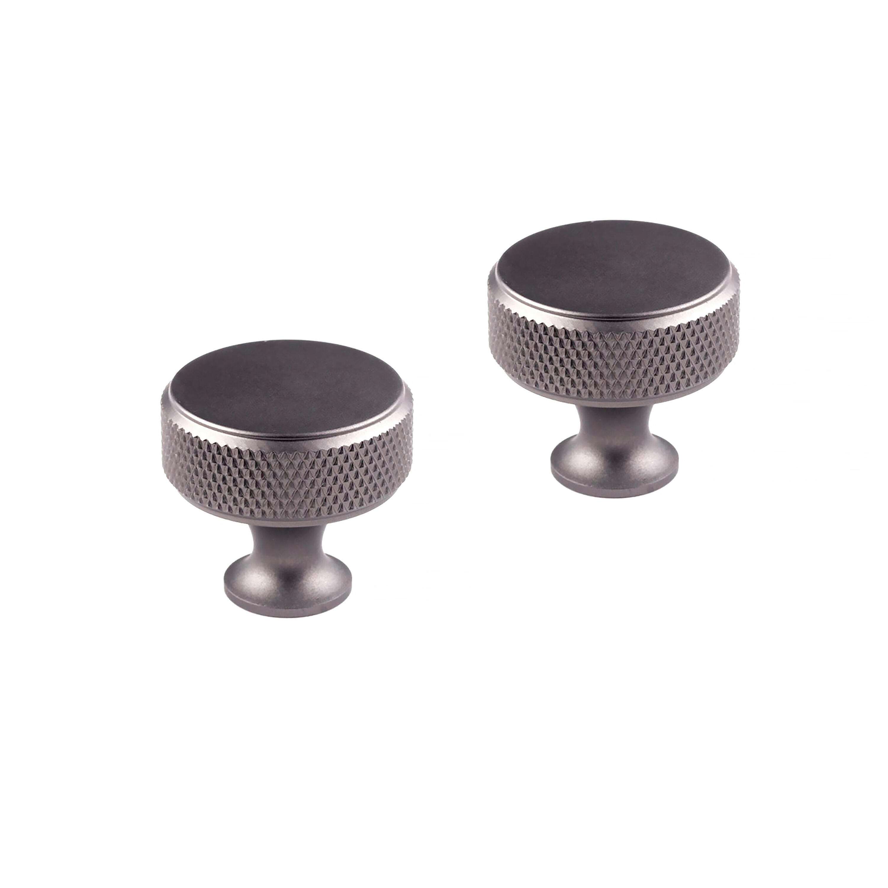 2 pomo de mueble en aluminio acabado gris titanio y medida 30mm