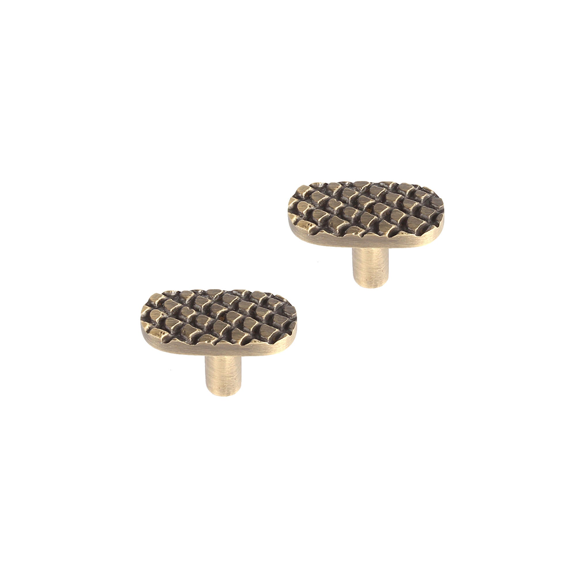 2 pomos de mueble rei en zamak acabado cuero viejo y medida 32x15mm